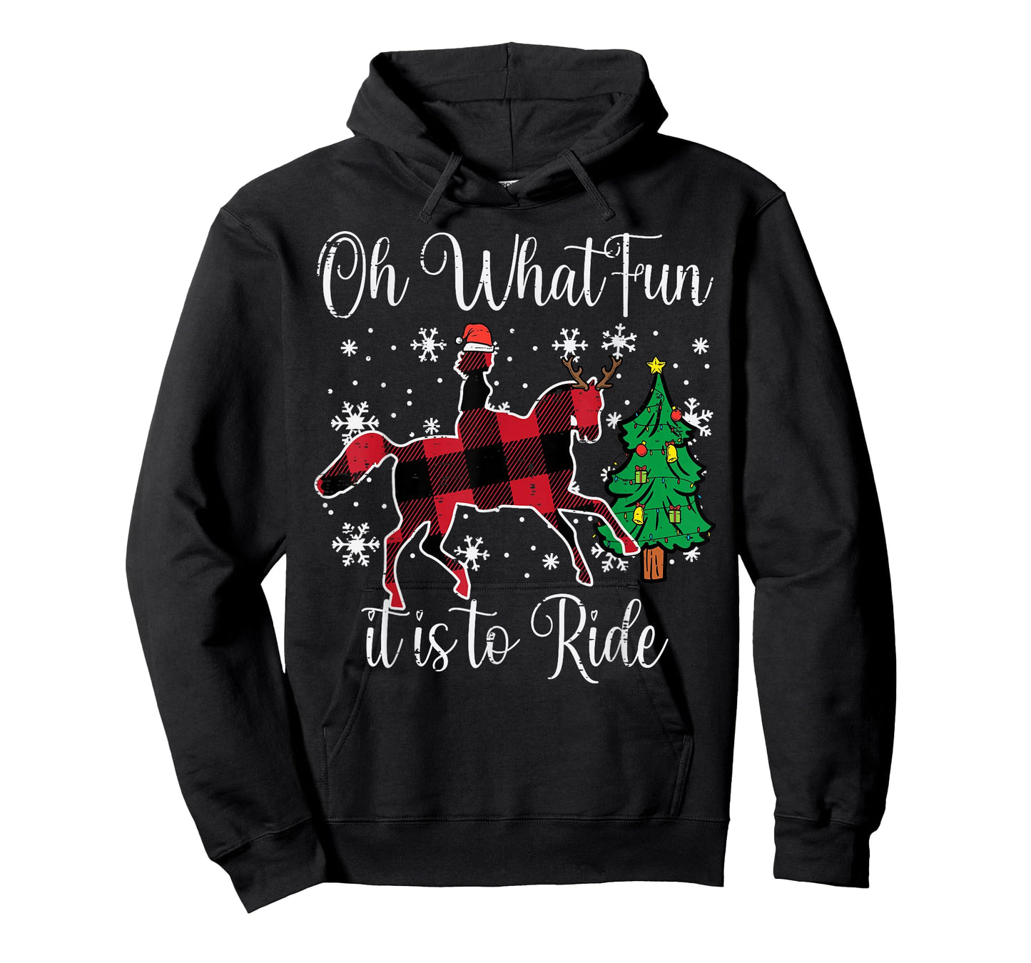 Horse Oh What Fun It Is To Ride Christmas Xmas Girls Women T-Shirt