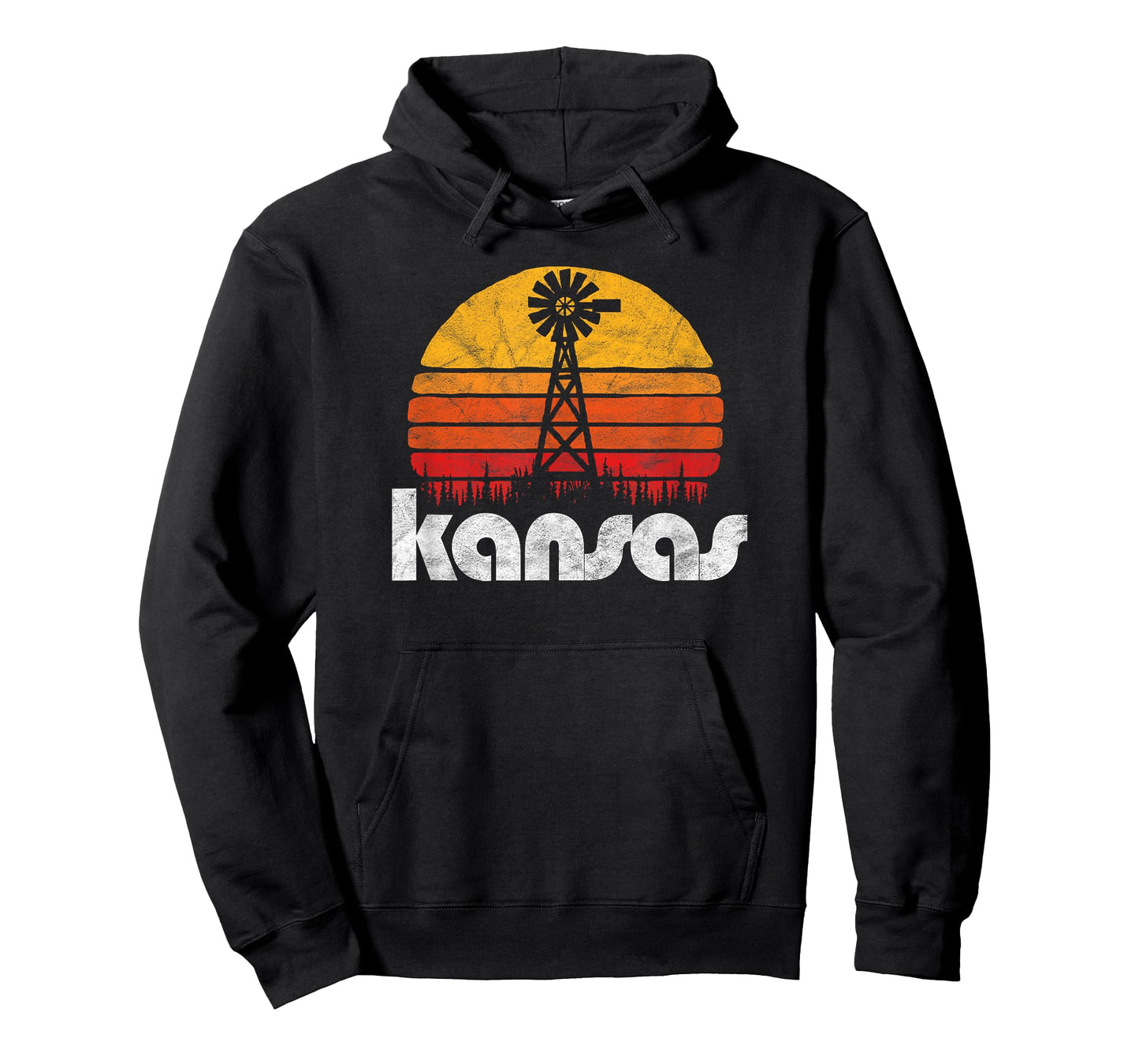 Vintage Kansas Distressed 80's Sun & Windmill Graphic T-Shirt