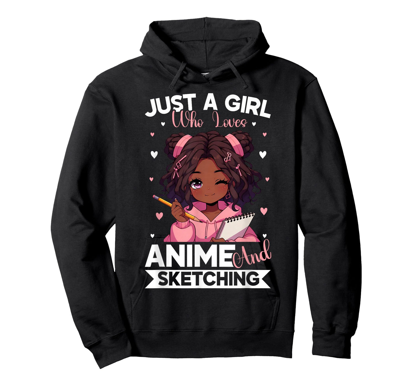 Just A Girl Who Loves Anime and Sketching Afro Anime Merch T-Shirt