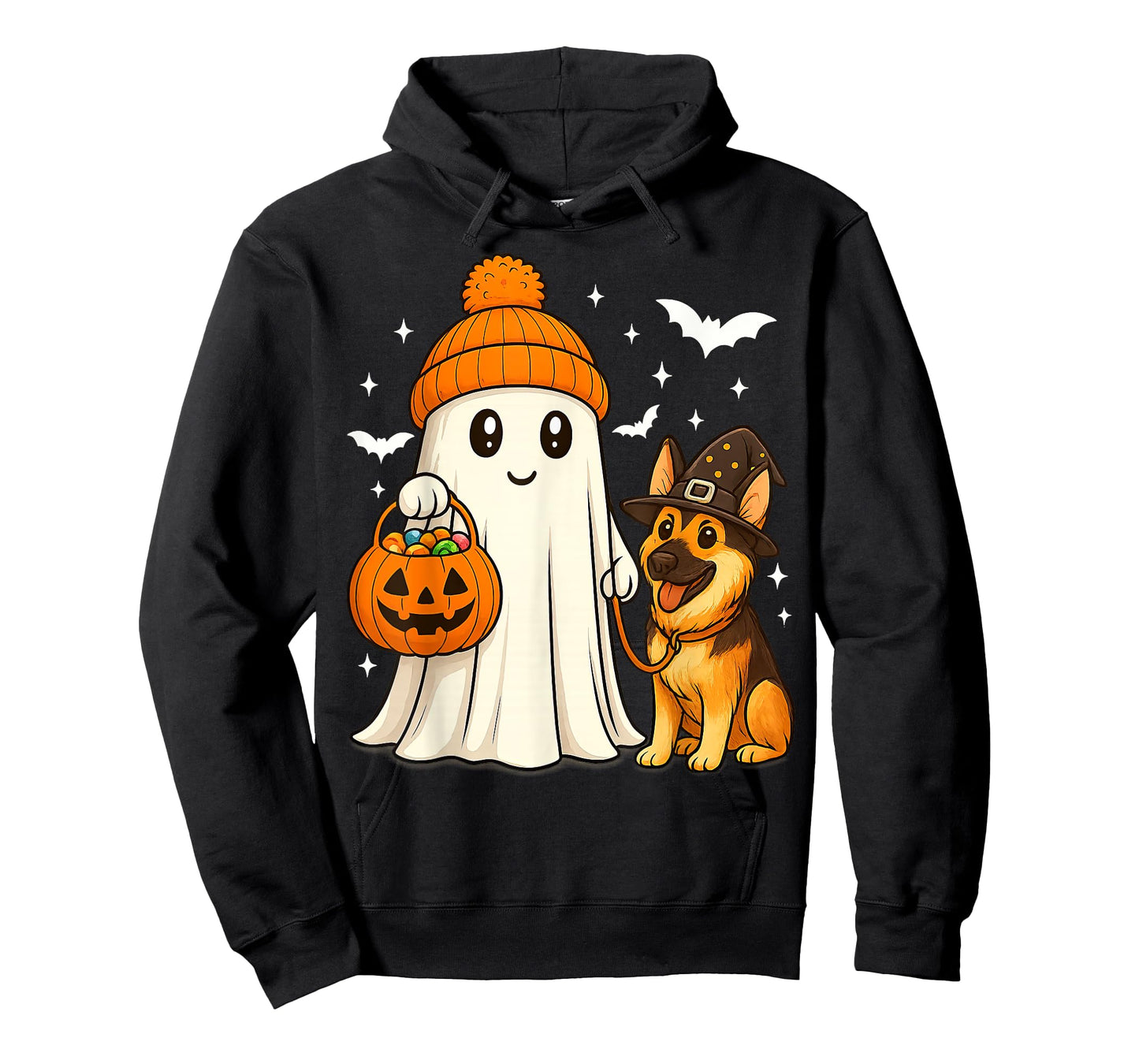 Ghost German Shepherd Dog Walking Halloween Spooky Costume T-Shirt