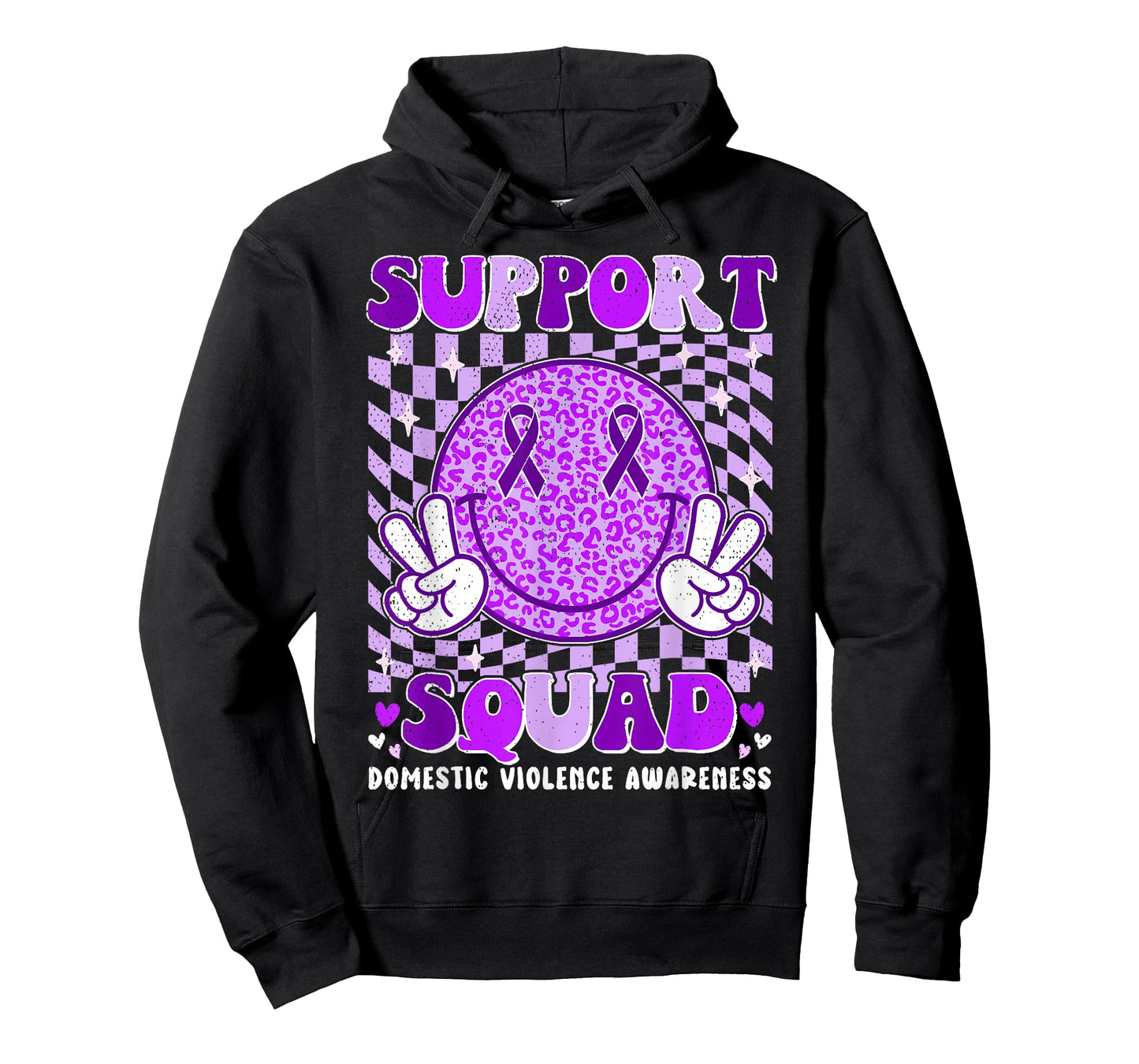 Groovy Domestic Violence Awareness Men Women Support Squad T-Shirt