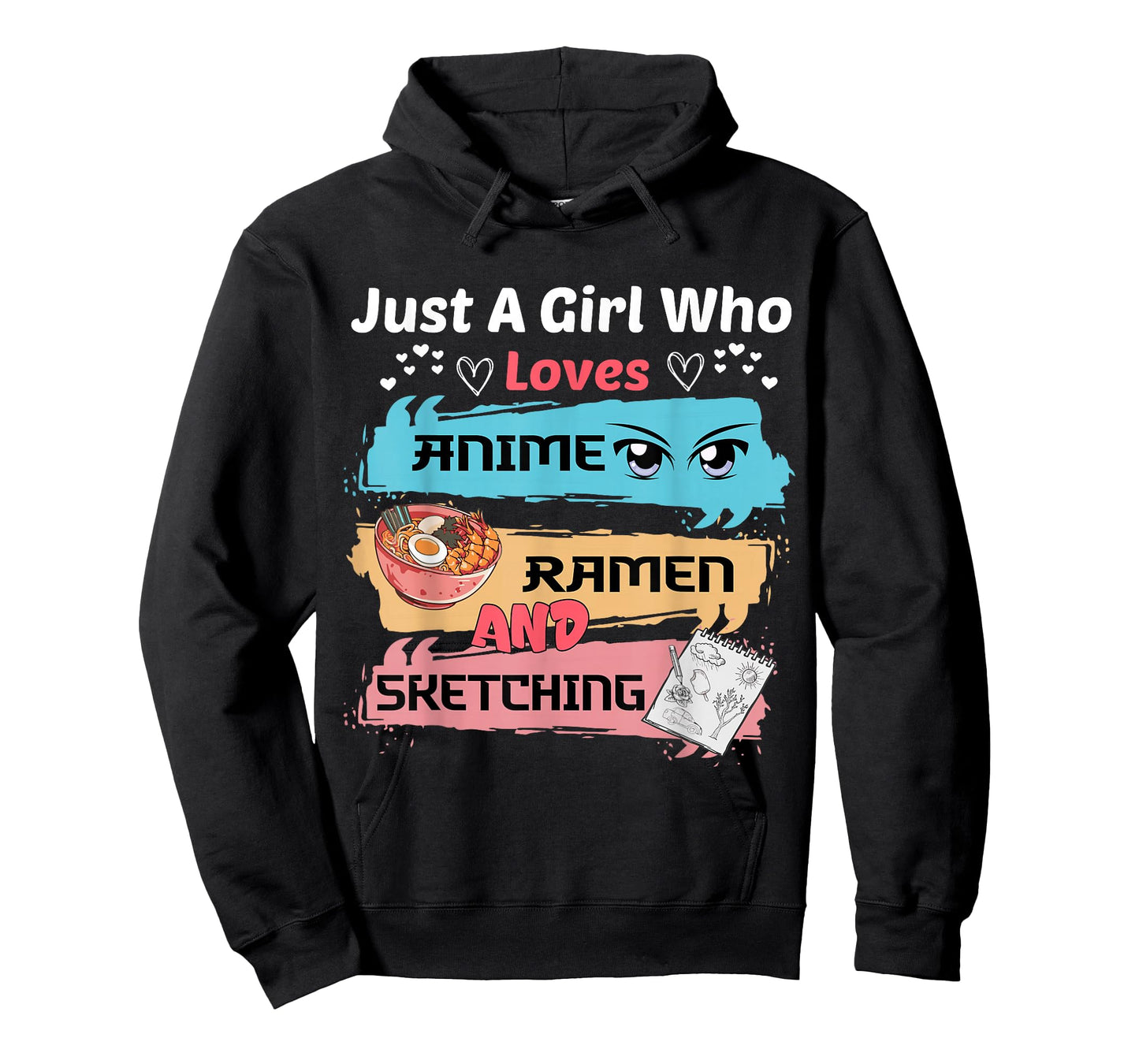 Just A Girl Who Loves Anime Ramen And Sketching Kawaii Anime T-Shirt