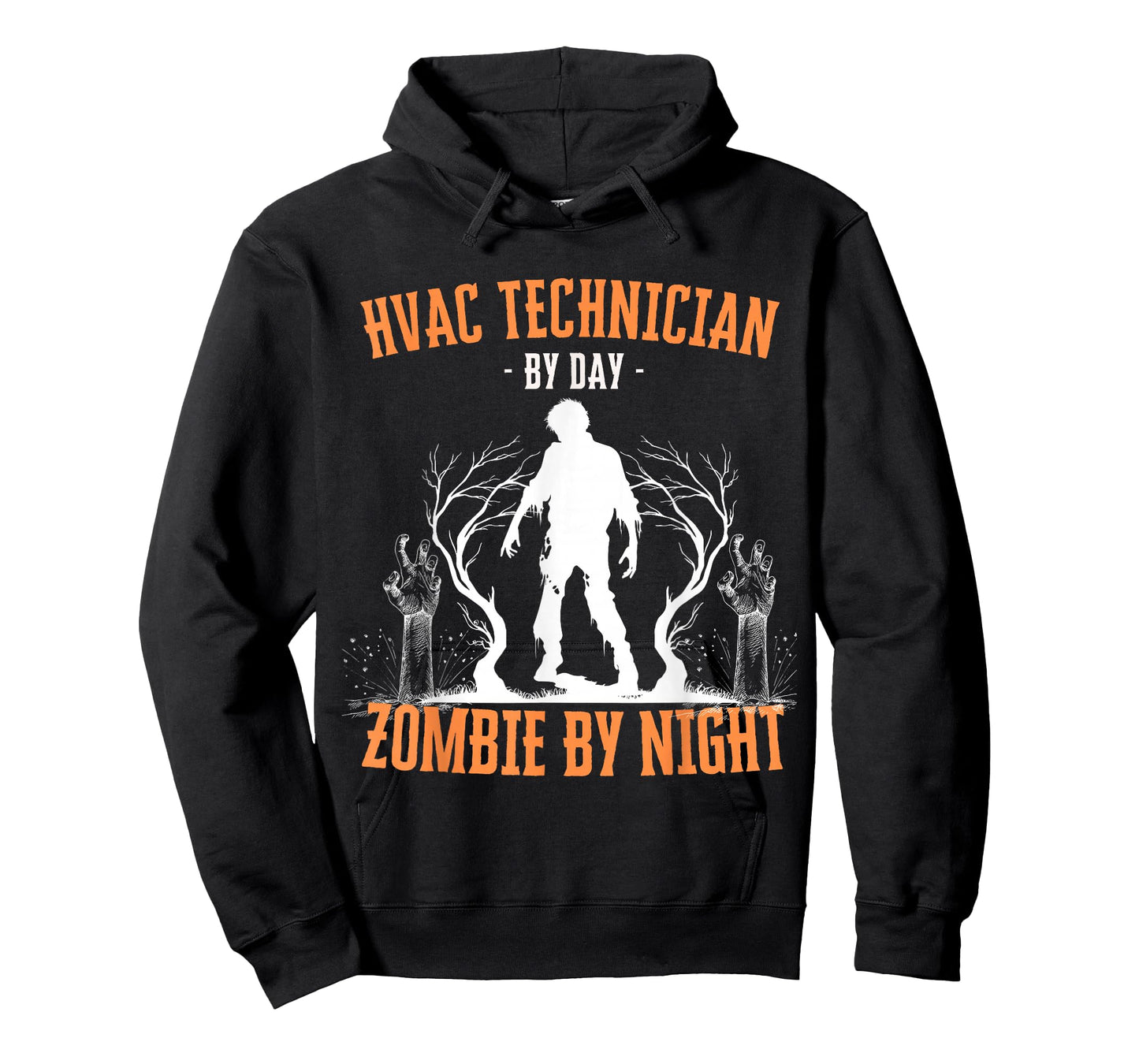 HVAC Technician by Day Zombie by Night Funny Halloween Scary T-Shirt