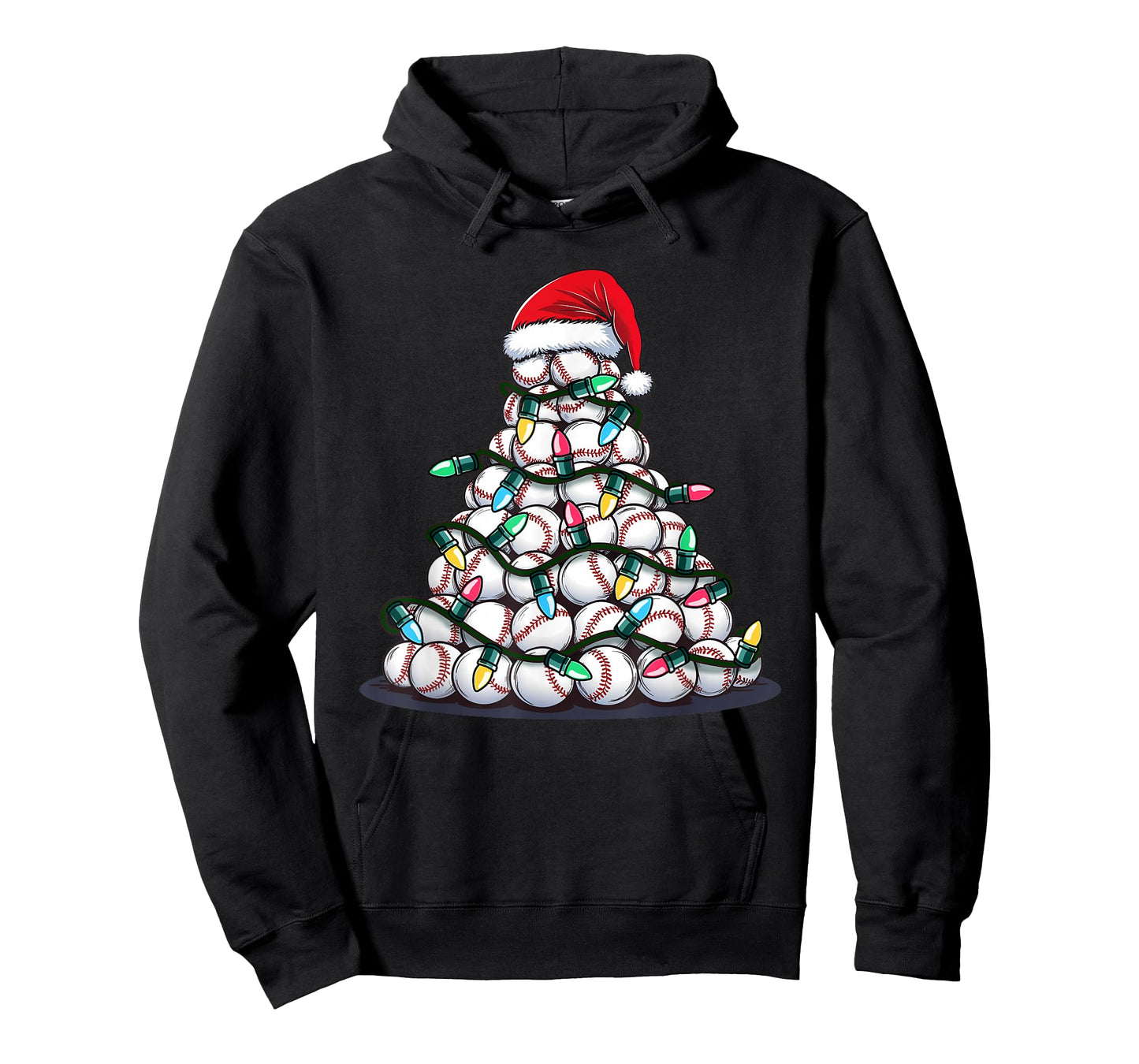 Baseball Christmas Tree Men Boys Youth Santa Sports T-Shirt