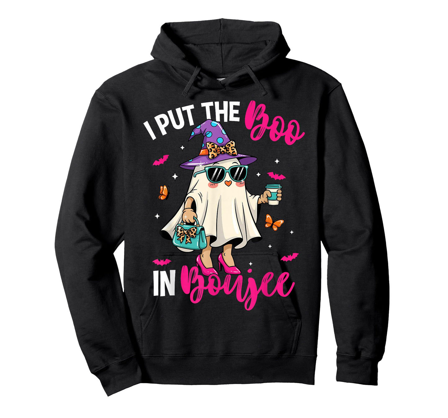 Spooky Ghost Pink I Put The Boo in Boujee Boo-Jie Halloween T-Shirt