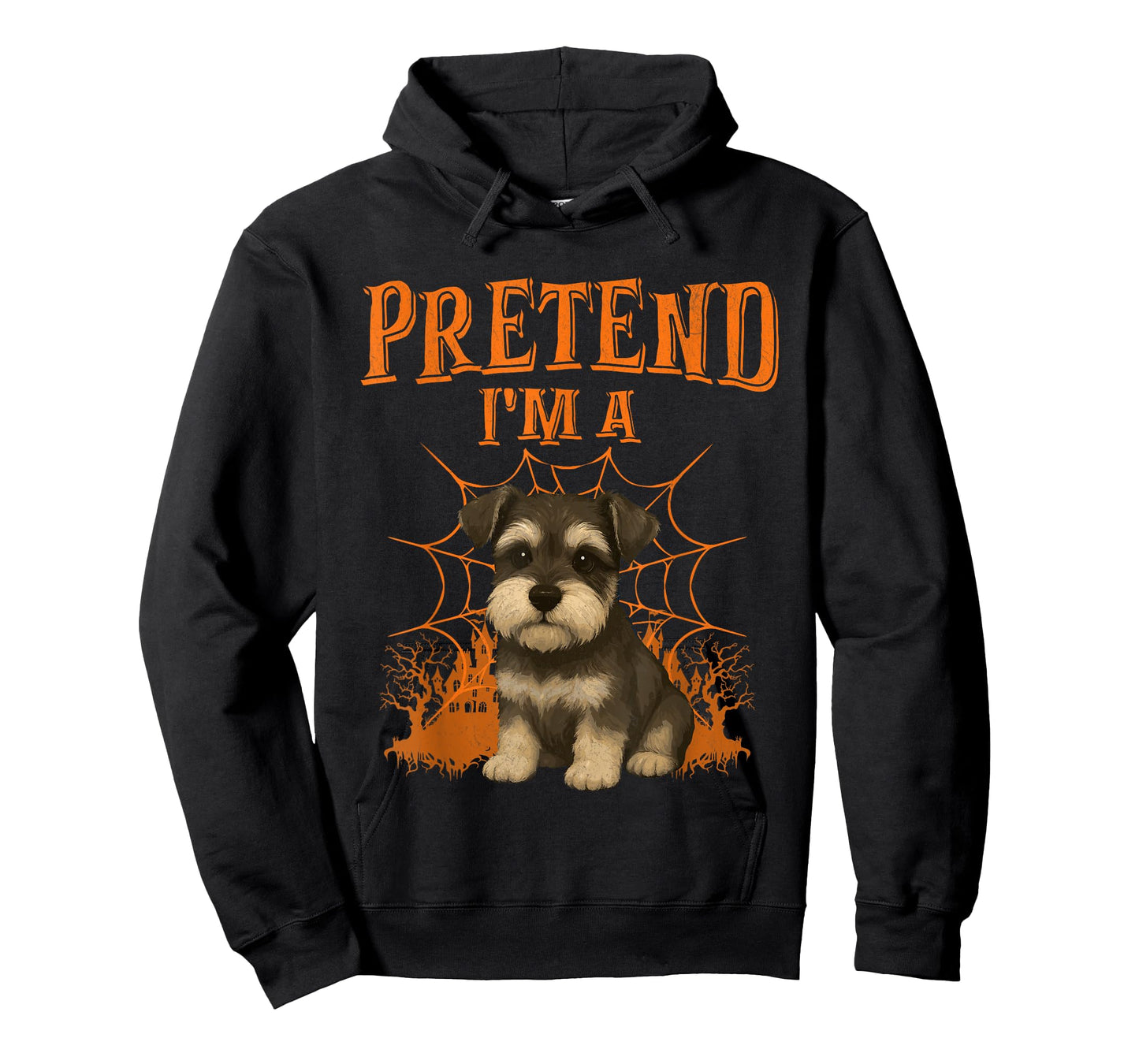 Pretend I’m A Schnauzer Halloween Dog Lover Spooky Spiderweb T-Shirt