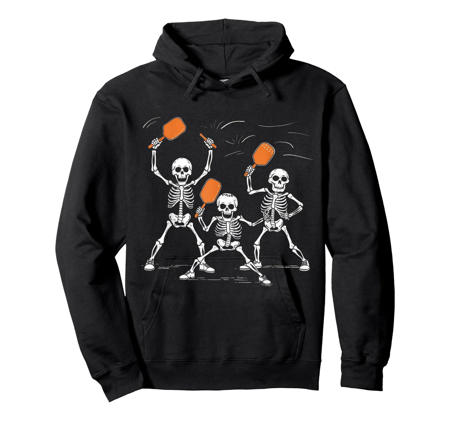 Funny Skeletons Playing Pickleball Halloween T-Shirt