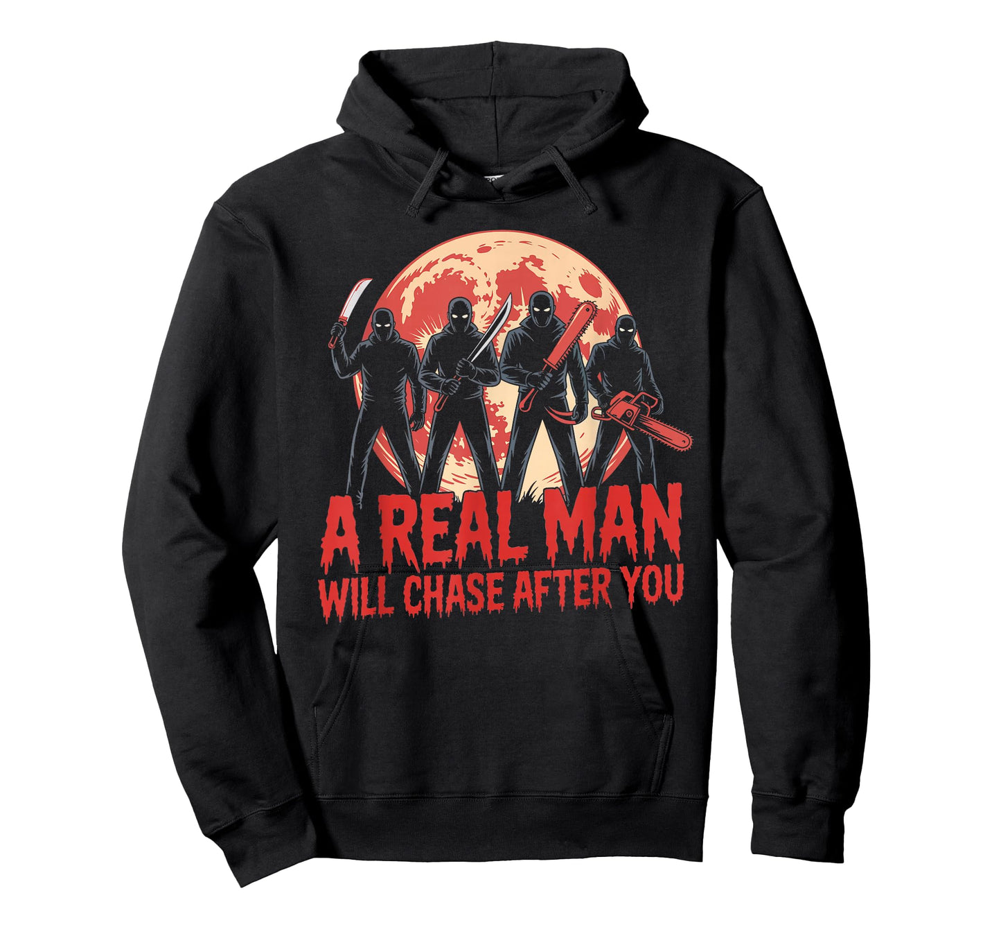 Vintage Real Man Will Chase After You Halloween Character T-Shirt