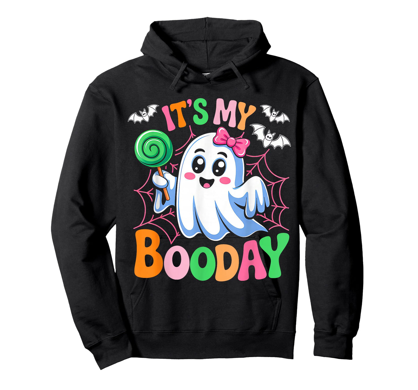 Its My Boo Day Cute Halloween Birthday Ghost Pink Bow Girls T-Shirt