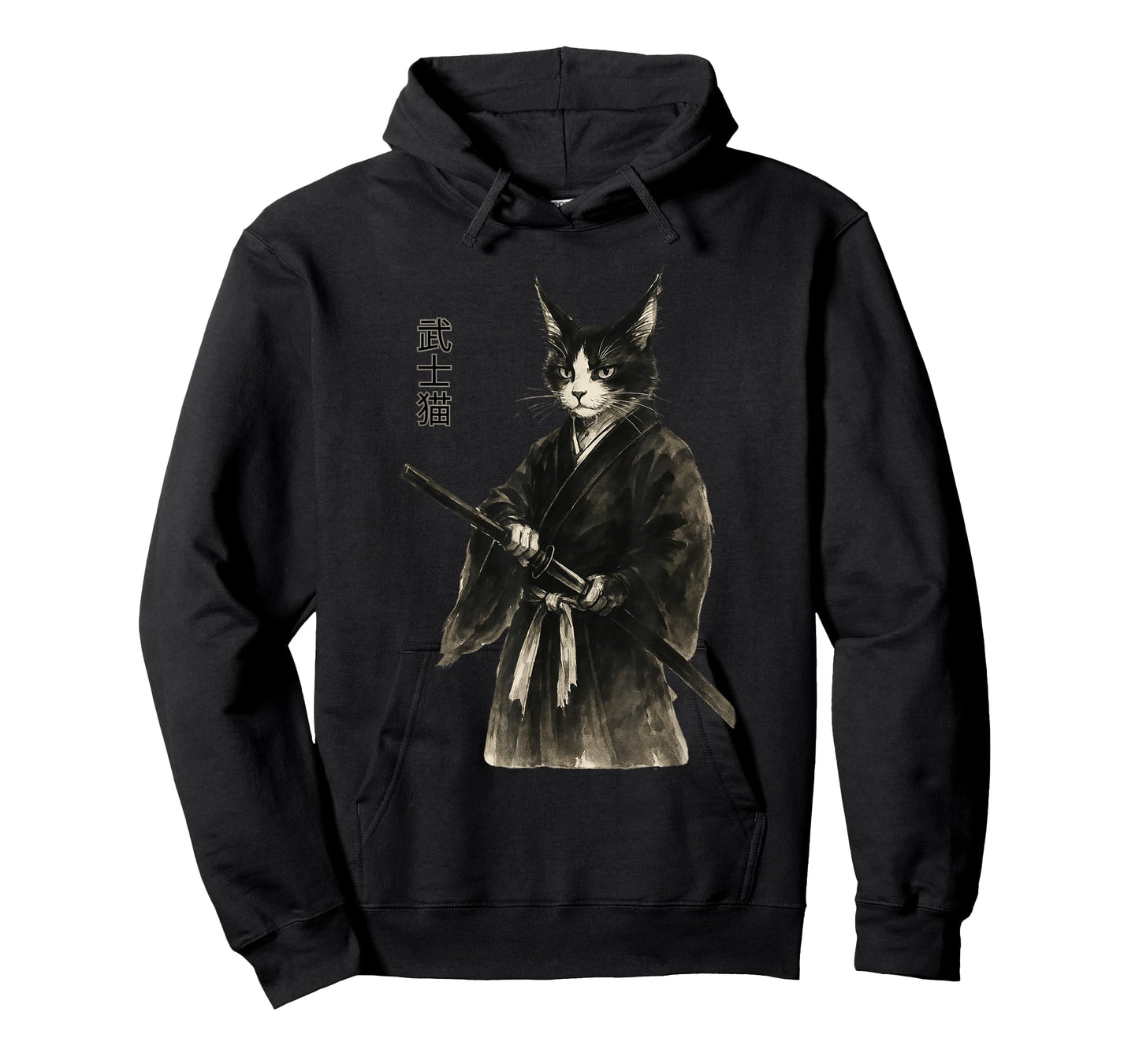 Samurai Cat Vintage Ukiyo-e Warrior Art Retro Japanese Art T-Shirt