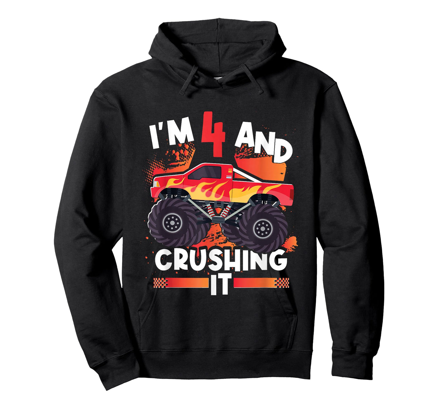 4 And Crushing It Monster Truck 4th Birthday Kids Girl Boy T-Shirt