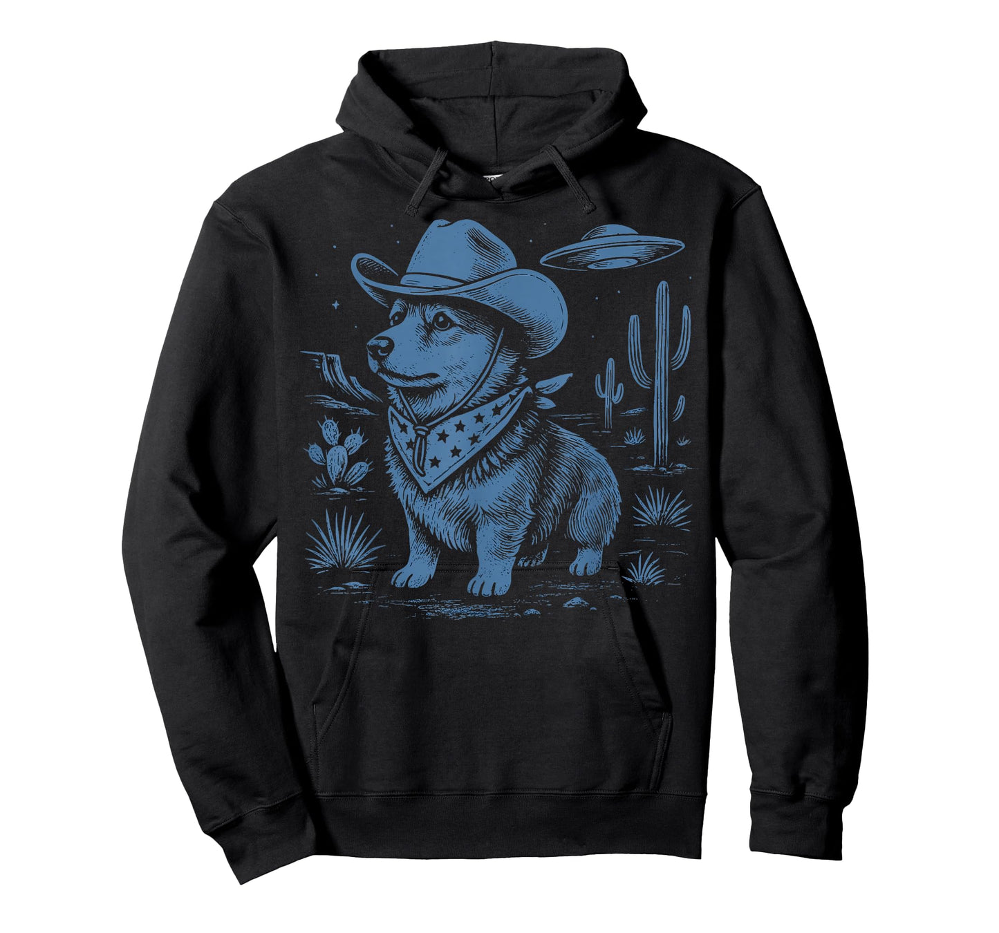 Corgi Cowboy UFO Alien T-Shirt