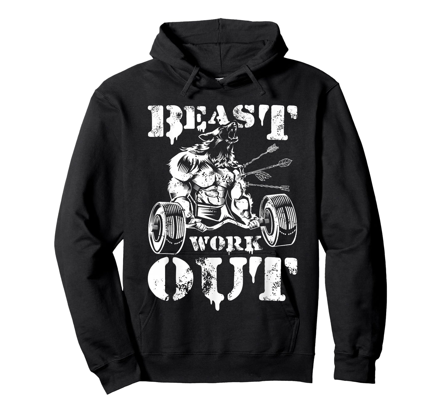 Beast Workout Wolf Lifting Weights Gym Fitness Muscles T-Shirt