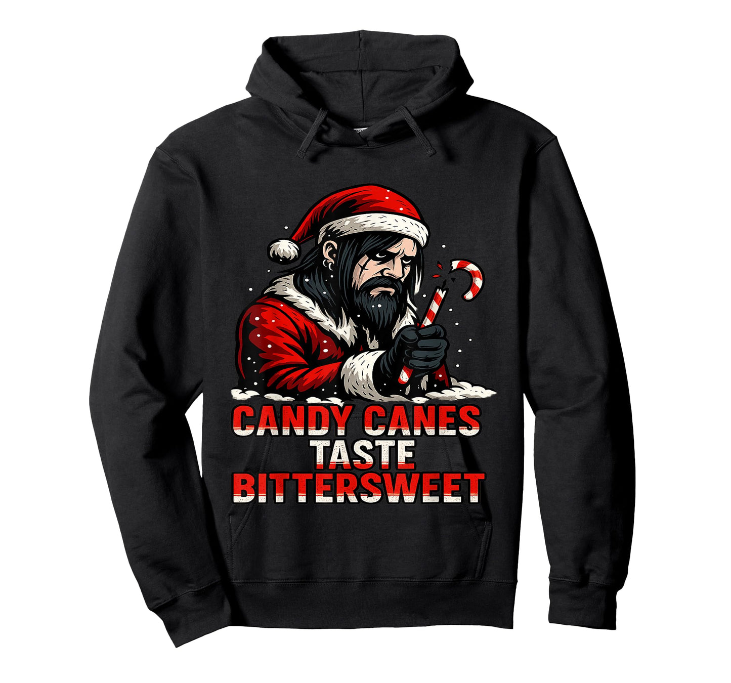 Candy Canes Taste Bittersweet Emo Santa Holiday Tears T-Shirt