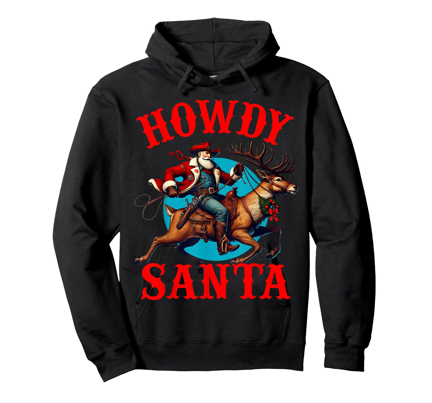 Howdy Santa Christmas Cowboy Santa Riding Reindeer Western T-Shirt