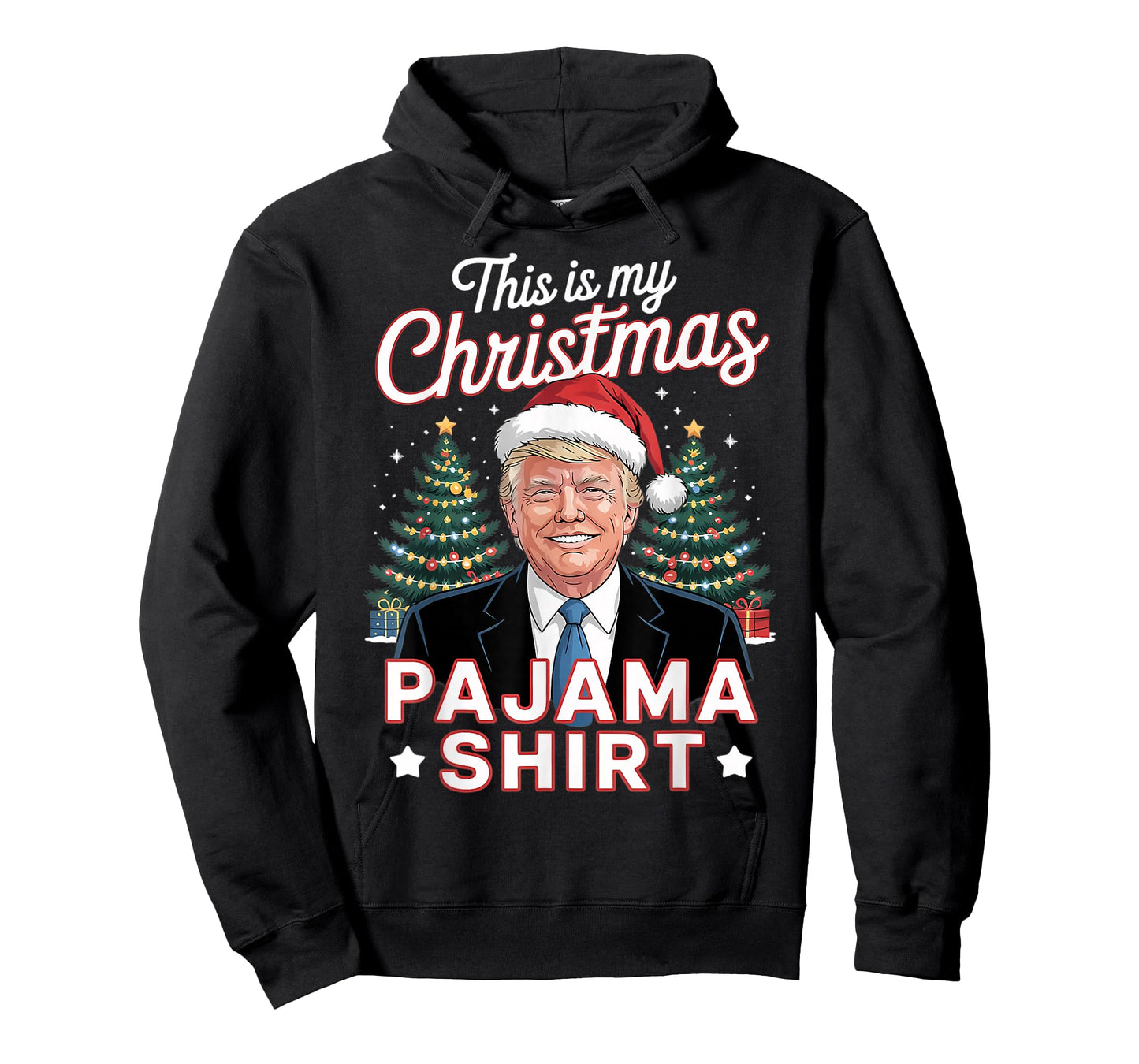 This is My Christmas Pajama Trump Santa Hat Xmas T-Shirt