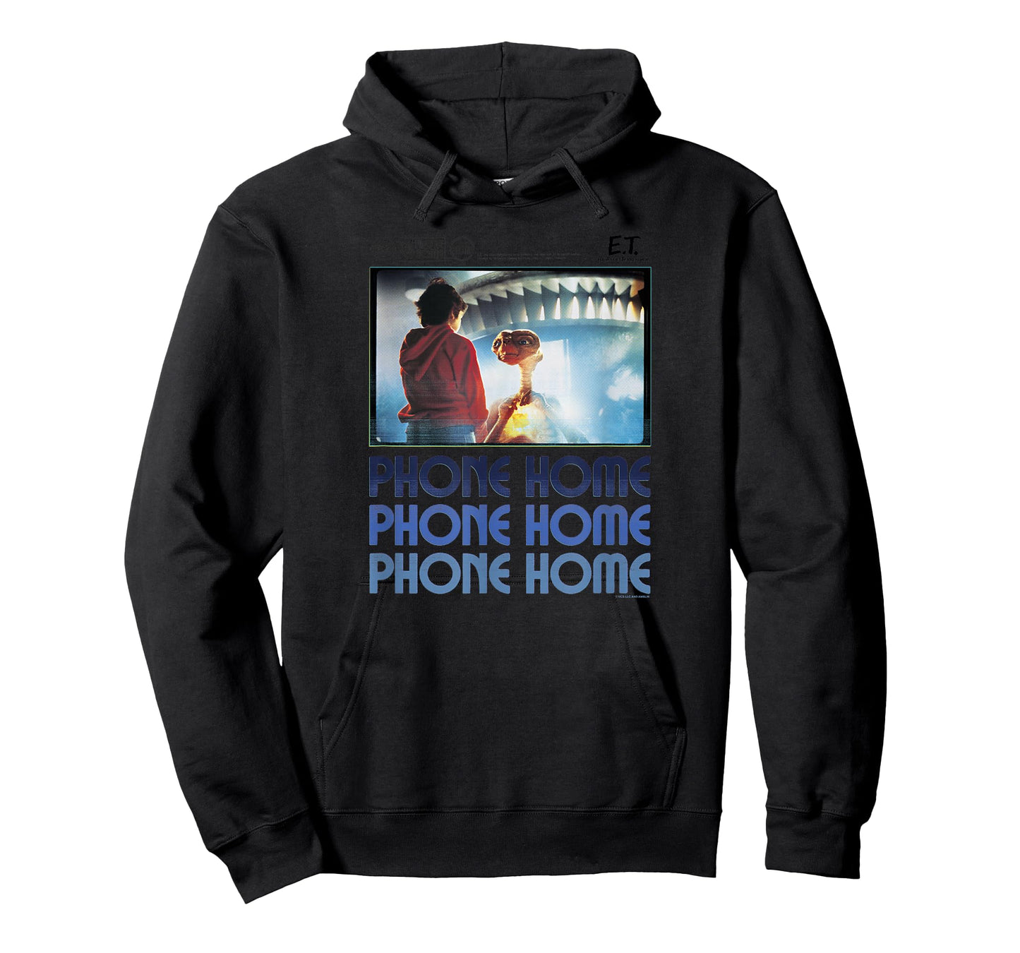 E.T. And Elliott Phone Home Spaceship Poster T-Shirt