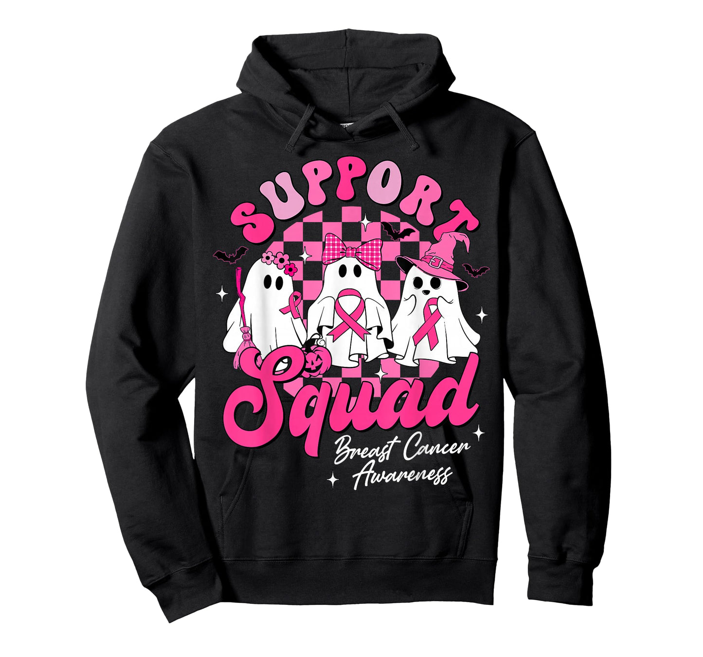 Support Squad Breast Cancer Awareness Cute Ghost Halloween T-Shirt