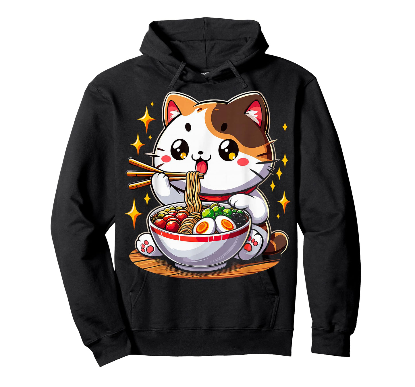 Cat Ramen Noodles Anime Kawaii Japanese Cat T-Shirt