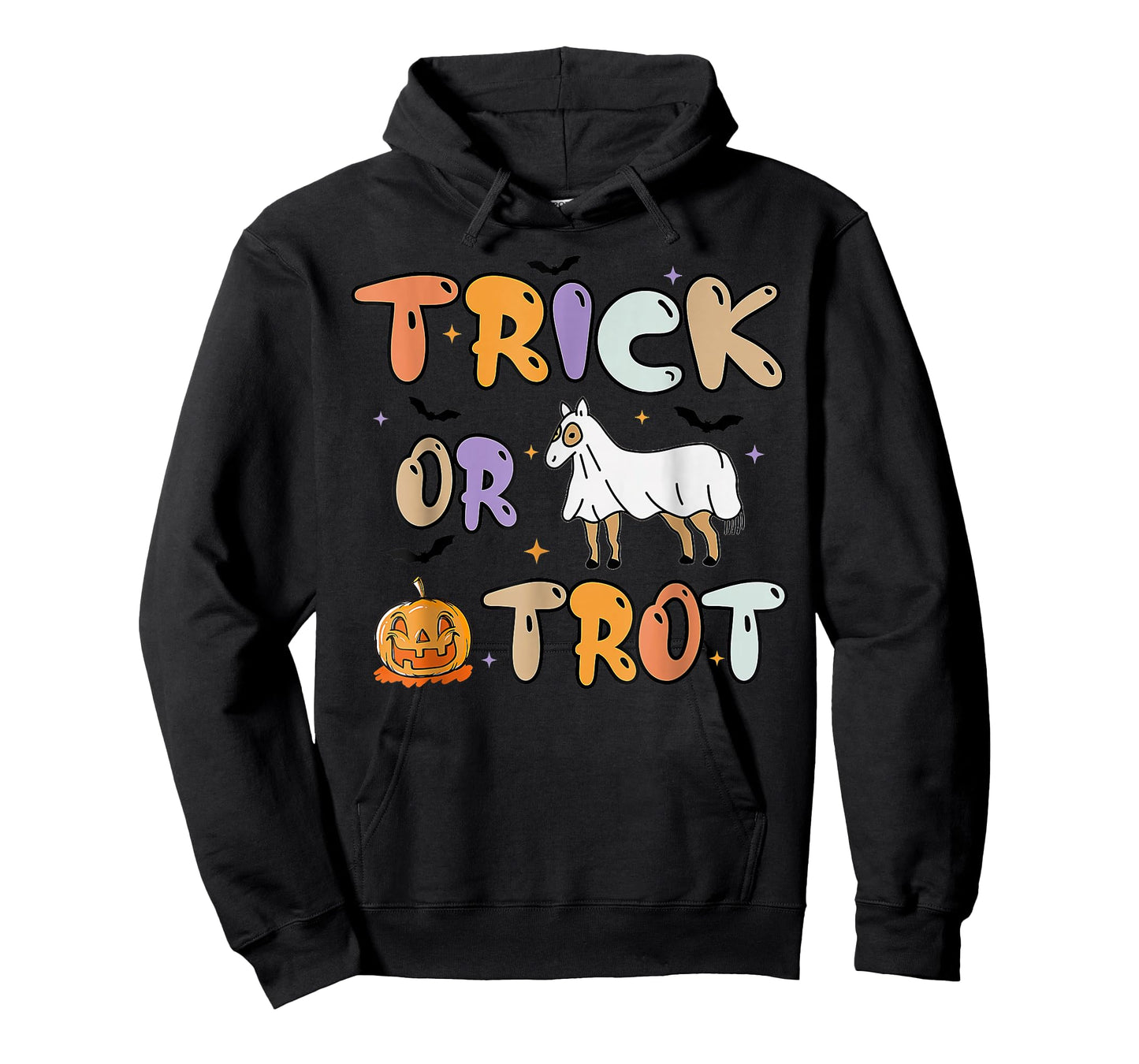 Trick Or Trot Halloween Pumpkin Ghost Horse T-Shirt