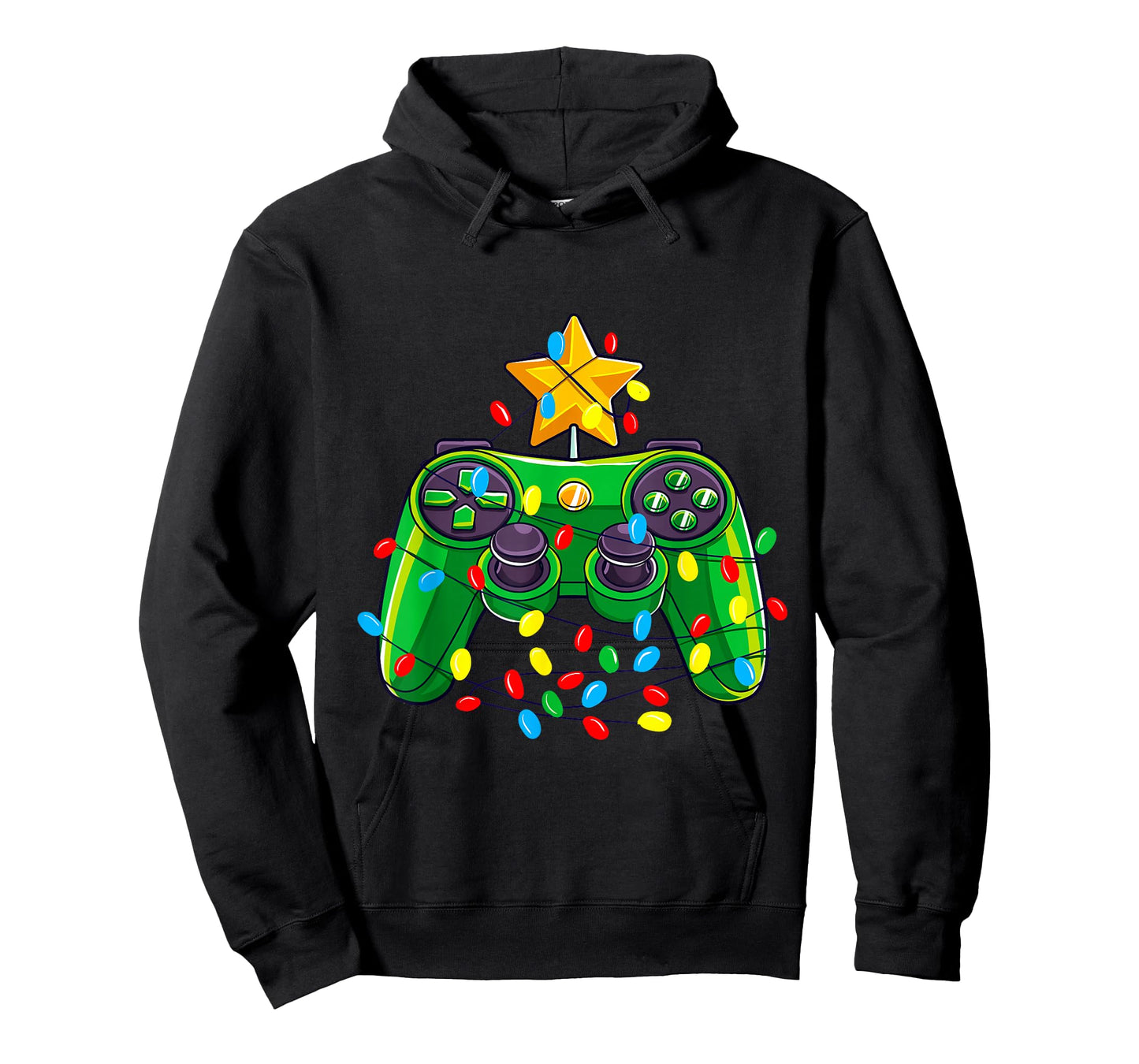 Video Game Controller Christmas Tree Lights Gamer Boys Kids T-Shirt