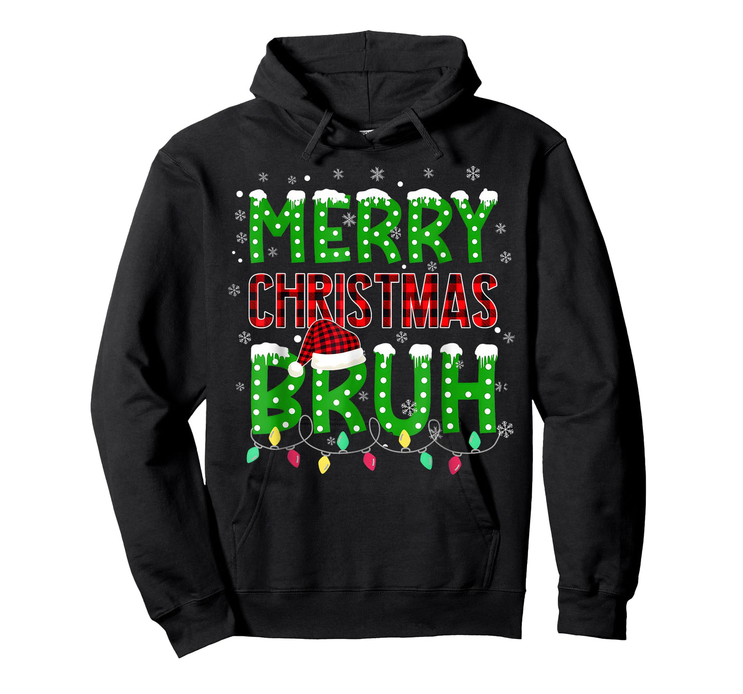 Bruh Christmas Red Plaid Teens Boys Kids Xmas Pajama T-Shirt