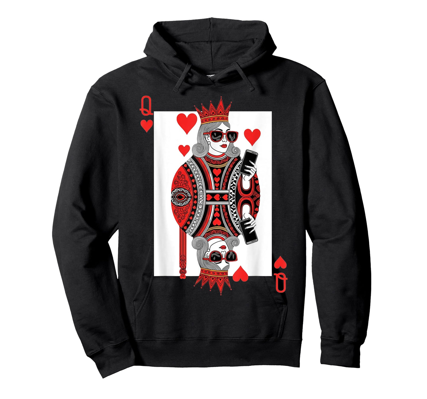 Classic Black Queen of Hearts Playing Card Poker Queen T-Shirt