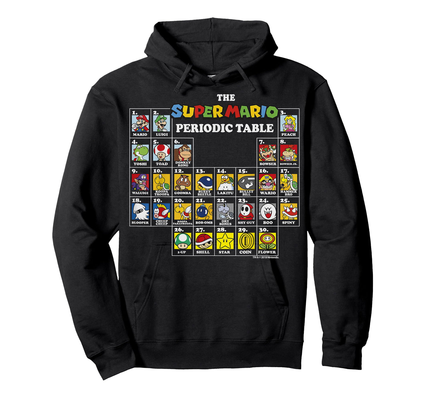 Super Mario Periodic Table Of Characters Graphic T-Shirt