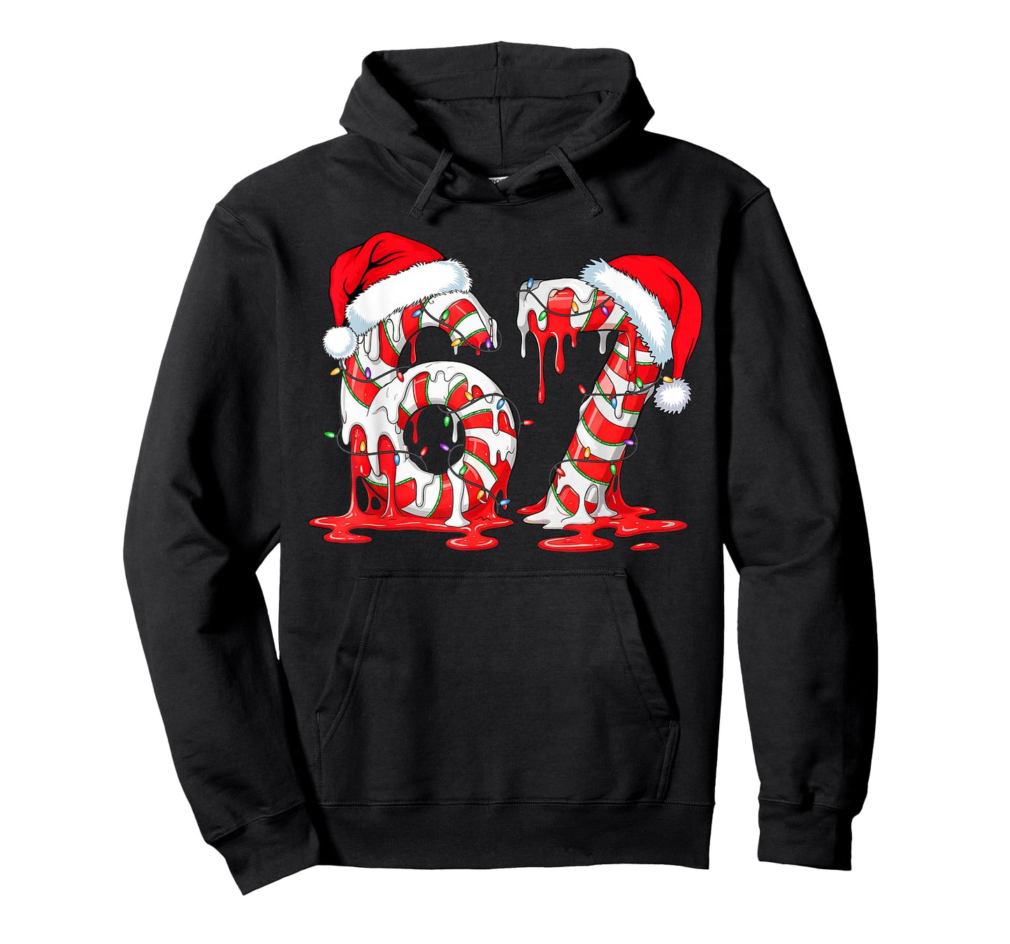 67 Meme Six Seven Candy Canes Drip Christmas Pajamas Holiday T-Shirt