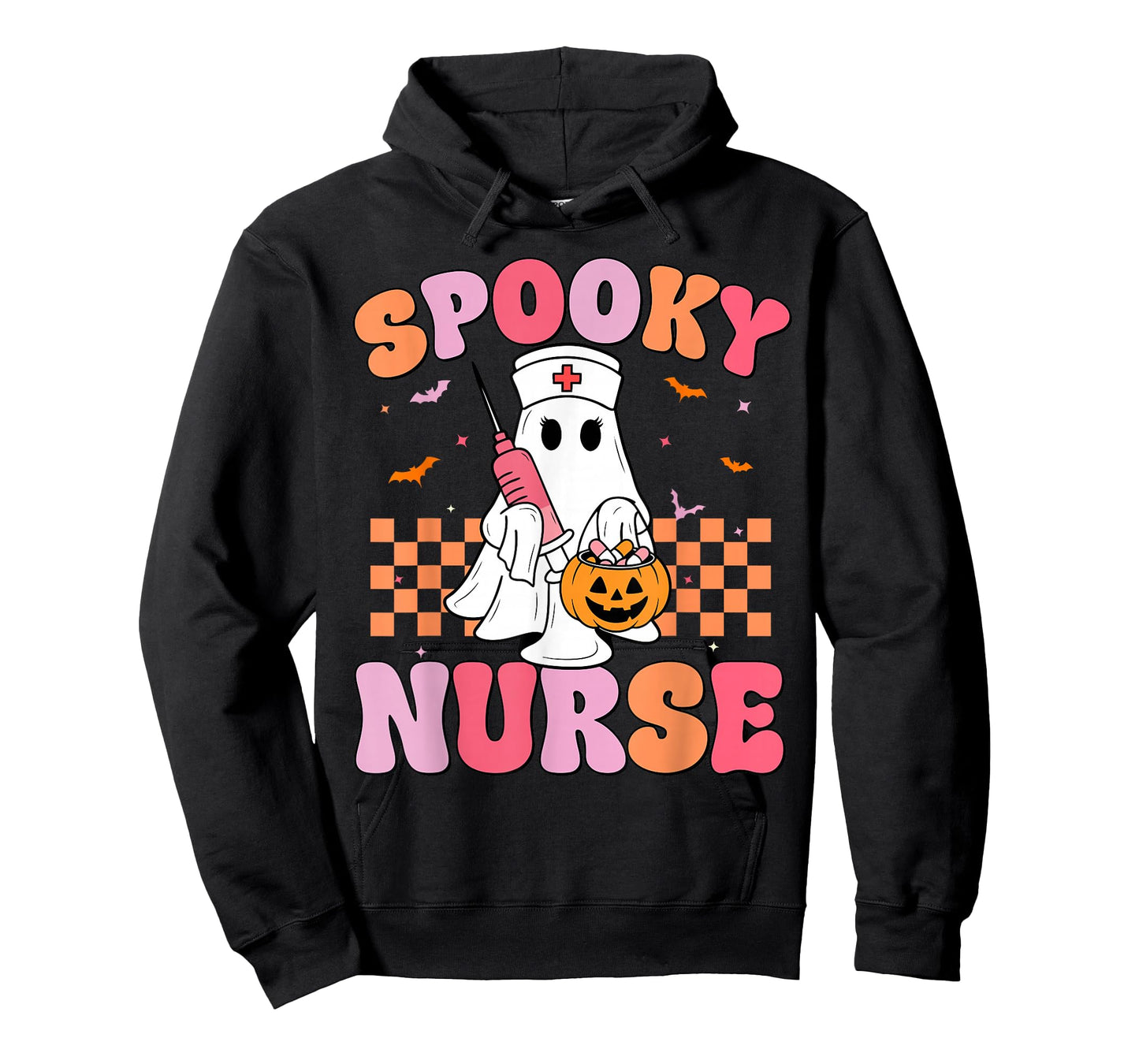 Groovy Spooky Nurse Funny Ghost Halloween Nursing Women T-Shirt