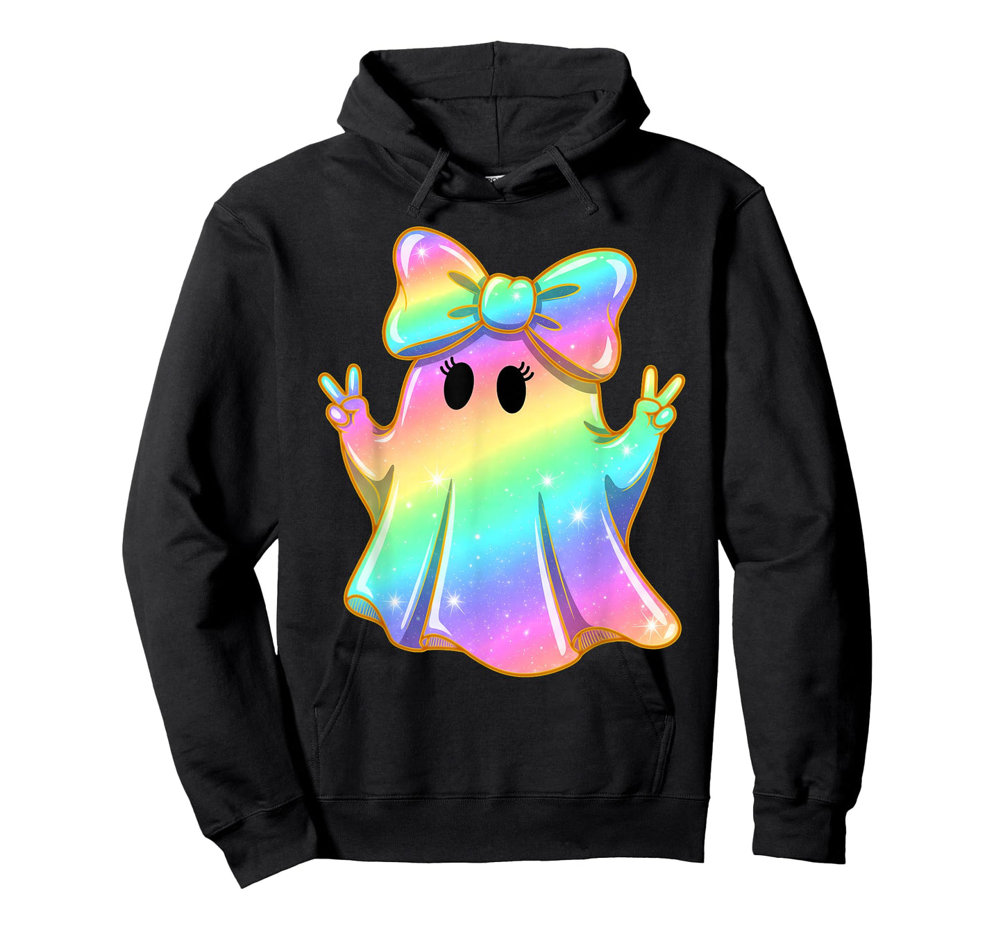 Cute Rainbow Ghost Peace Funny Halloween Kids Girls T-Shirt