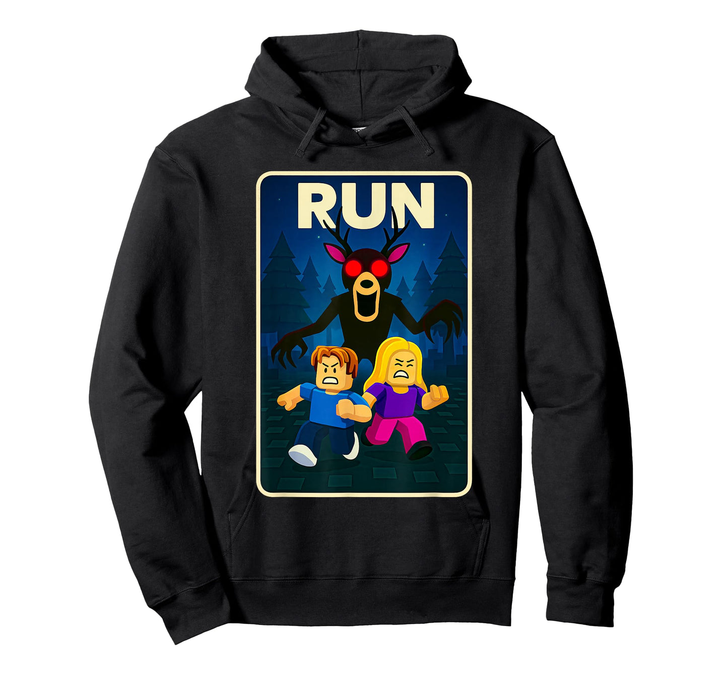 Run - 99 Nights Halloween Gamer Deer in The Forest Kids Meme T-Shirt