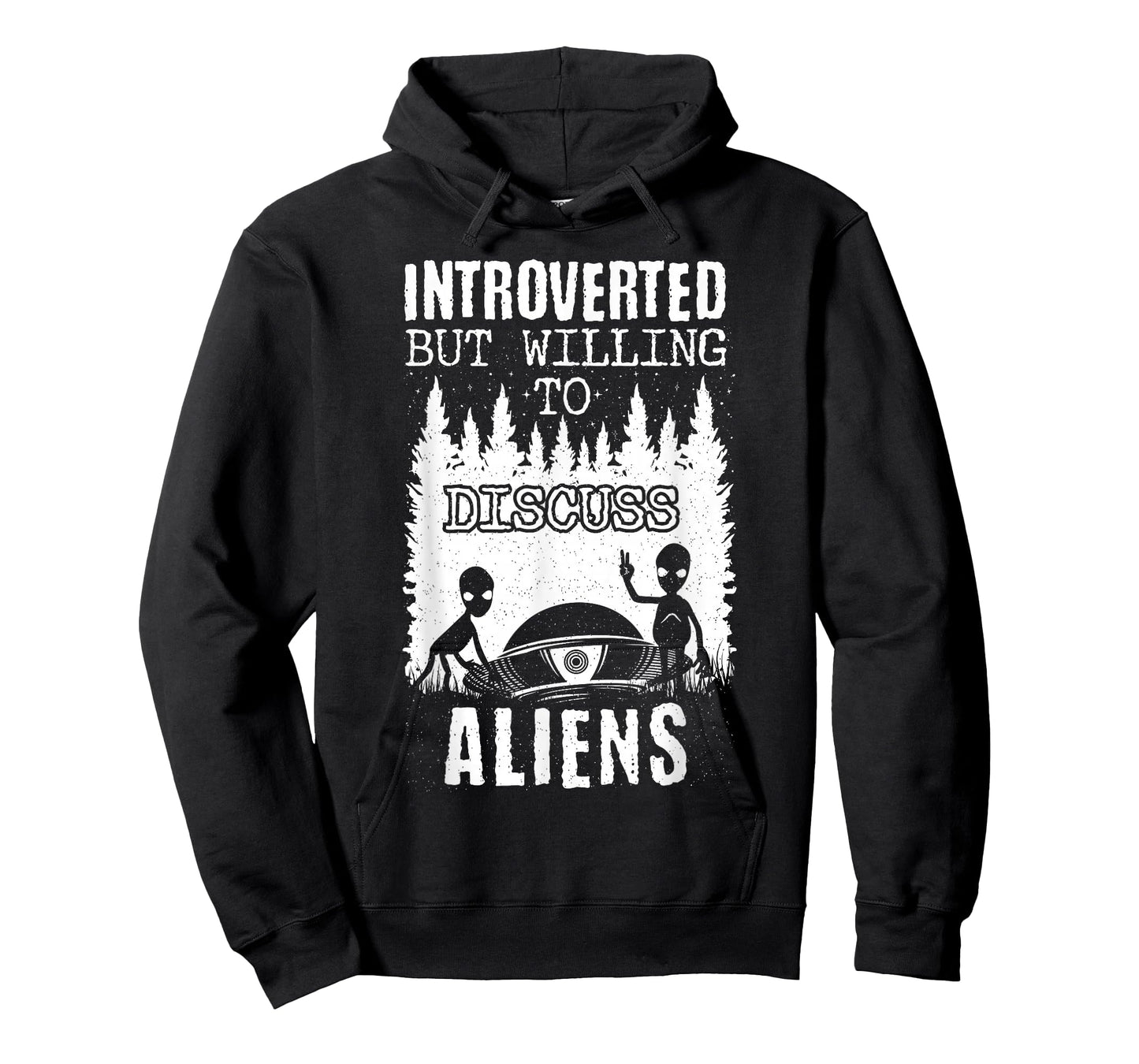 Introverted But Willing To Discuss Aliens! Ufo Funny Alien T-Shirt