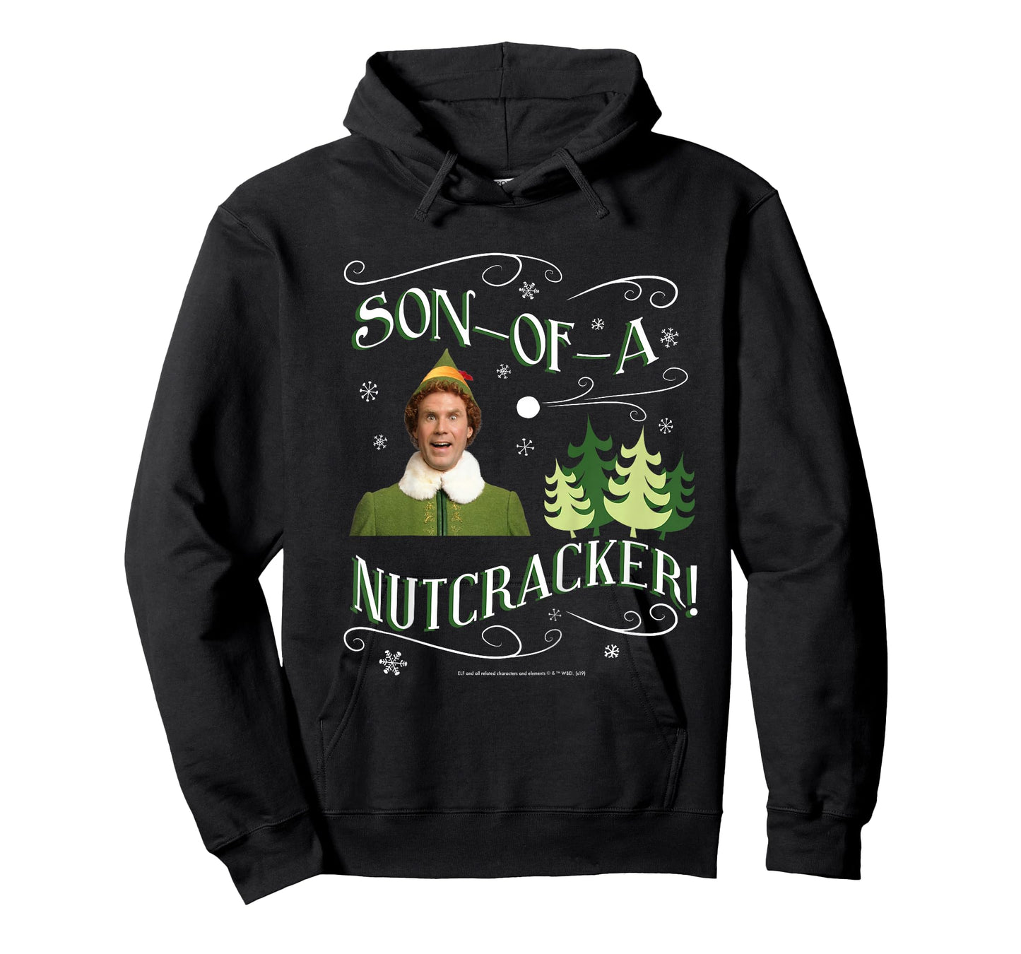 Kids Elf Buddy Son-of-A-Nutcracker Tree Text Poster T-Shirt