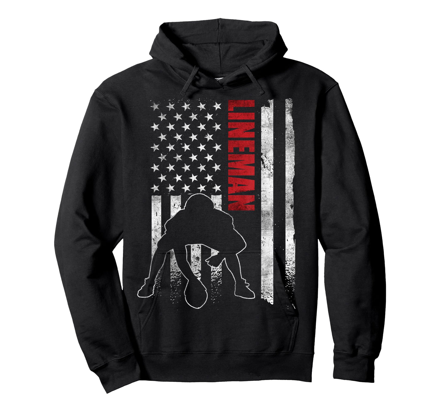 American Football Lineman Offensive Player Apparel US Flag T-Shirt