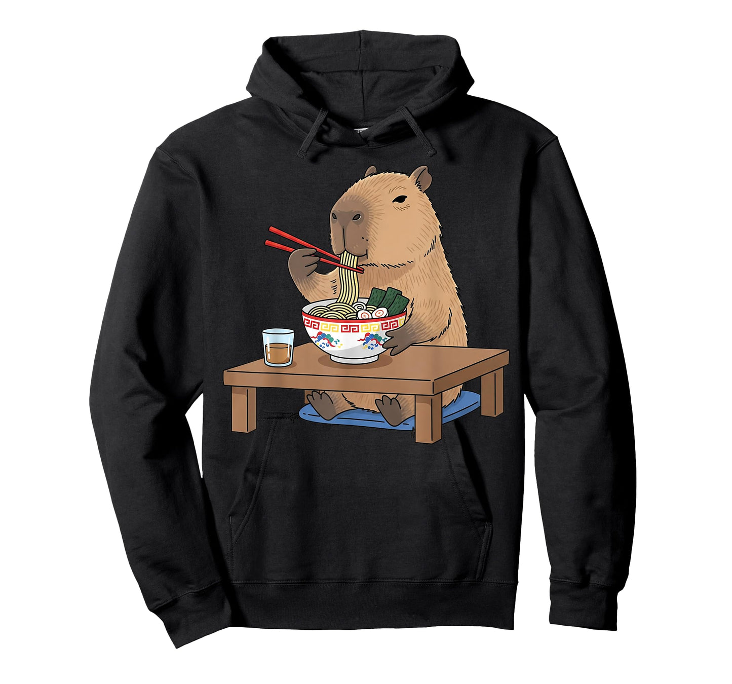 Capybara Eating Ramen Kawaii Japanese Noodles Funny Anime T-Shirt