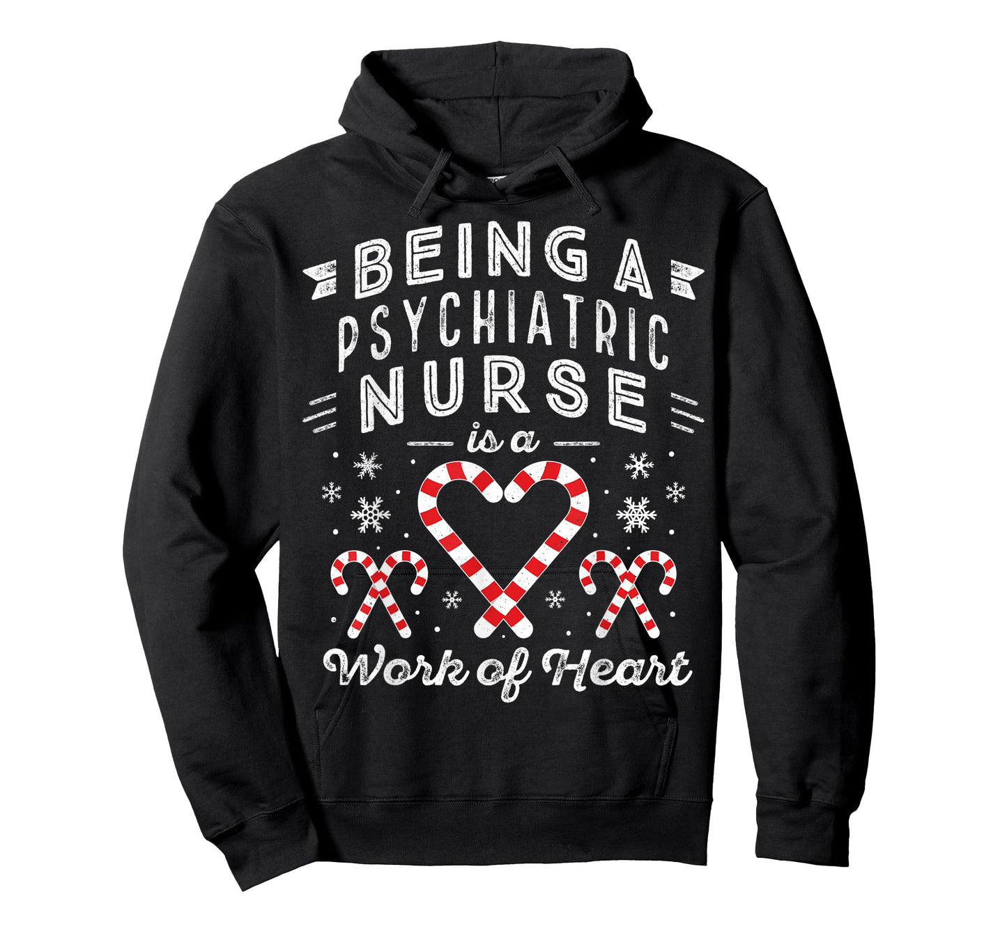 Christmas Candy Cane Heart Men Women PMHNP Psychiatric Nurse T-Shirt