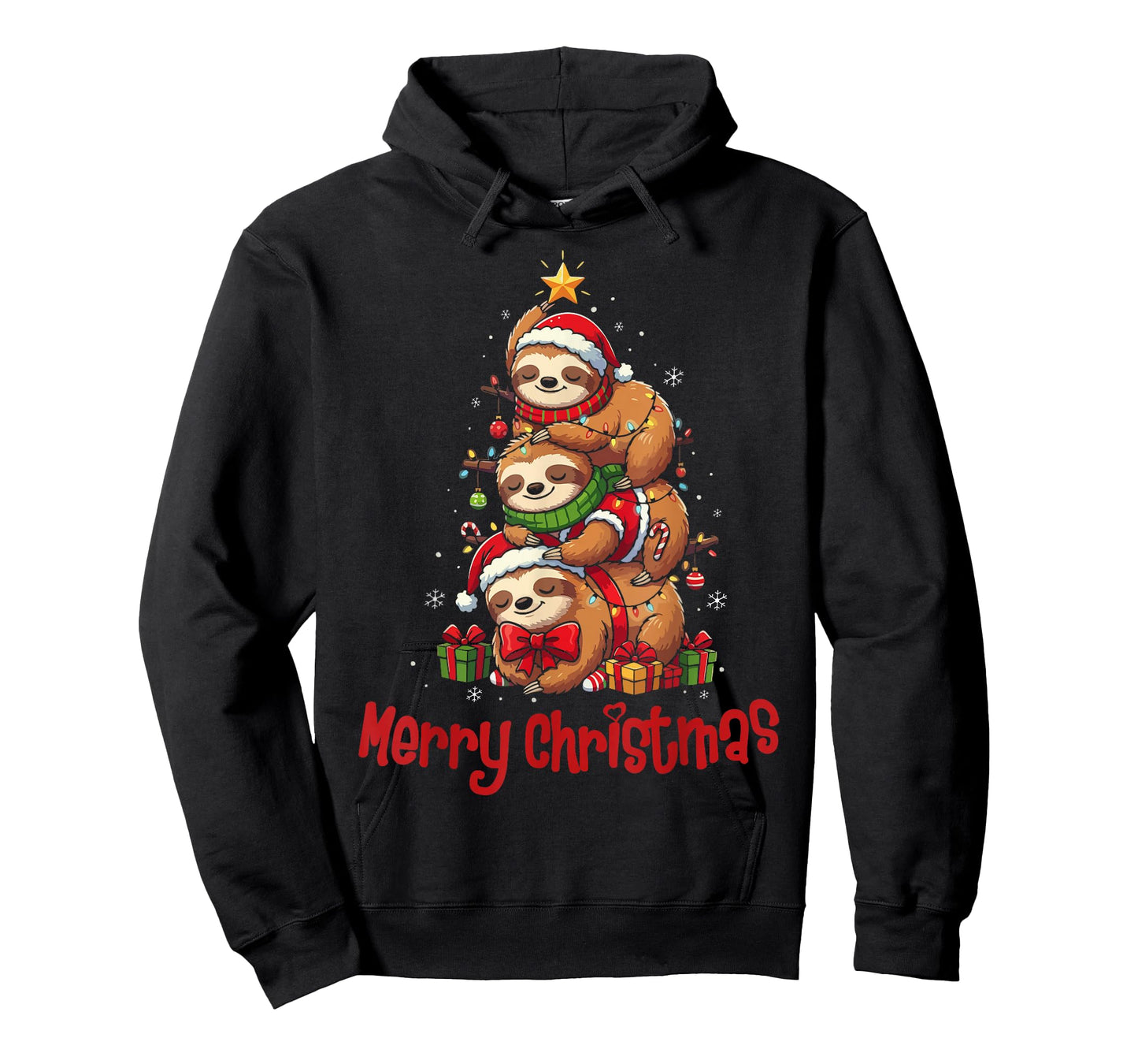 Merry Christmas Cute Sloth Santa Hat Slothmas Animal Lovers T-Shirt