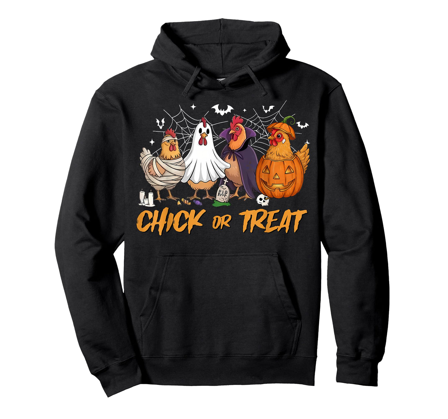 Chick Or Treat Funny Chicken Pumpkin Ghost Spooky Halloween T-Shirt