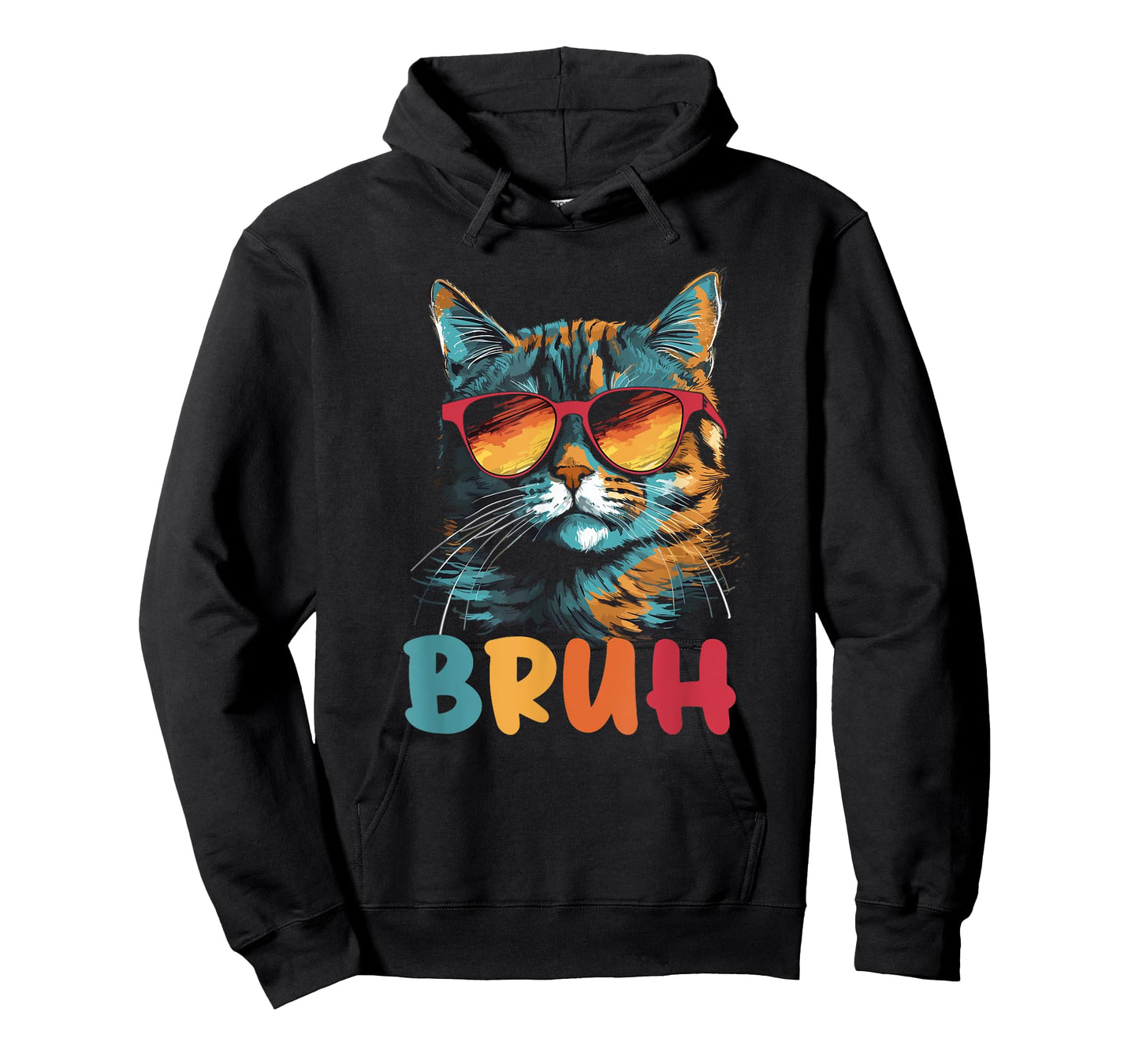Funny Meme saying Bruh with Cat Greetings Teens Boys Men T-Shirt