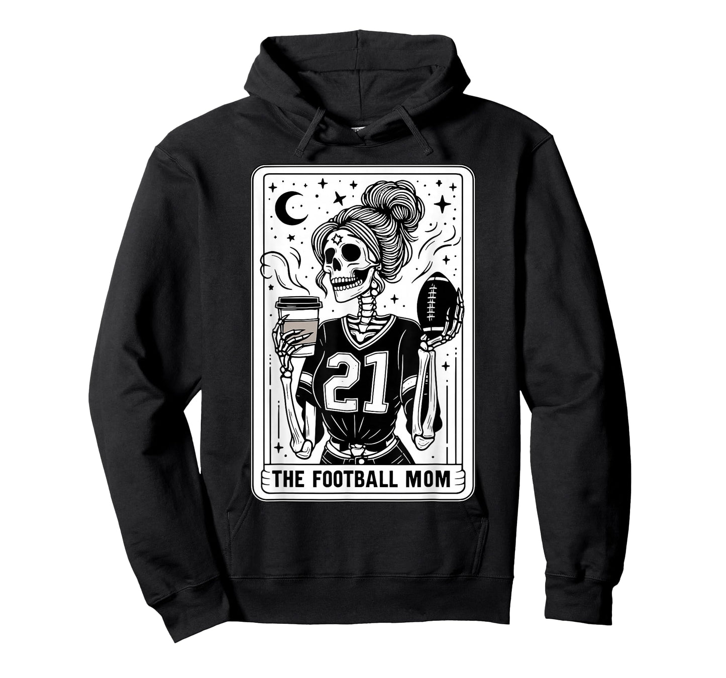 Football Mom Tarot Card Skeleton Football Mama Witch vibes T-Shirt