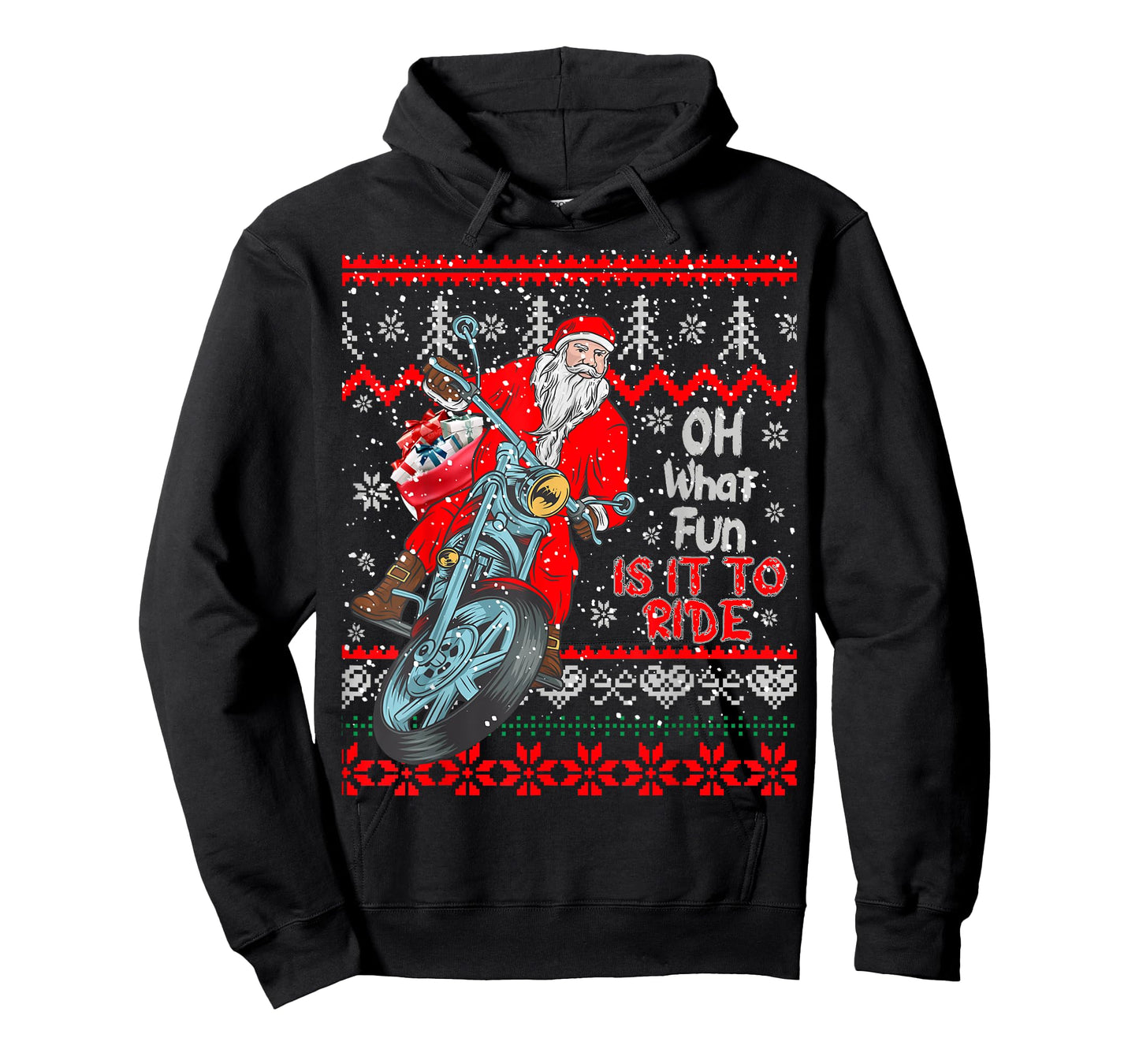 "Biker Santa" Motorcycle Ugly Christmas Sweater T-Shirt