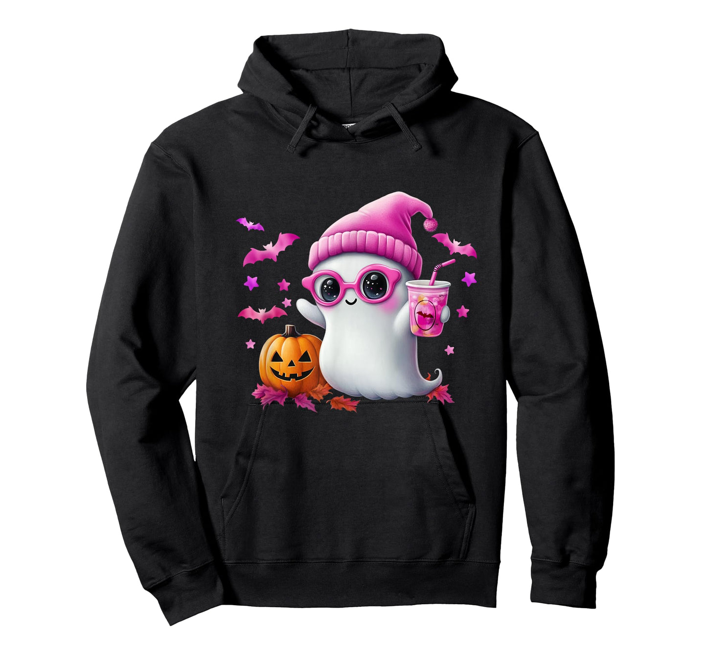 Cute Pink Ghost Halloween - Funny Retro Ghost with T-Shirt