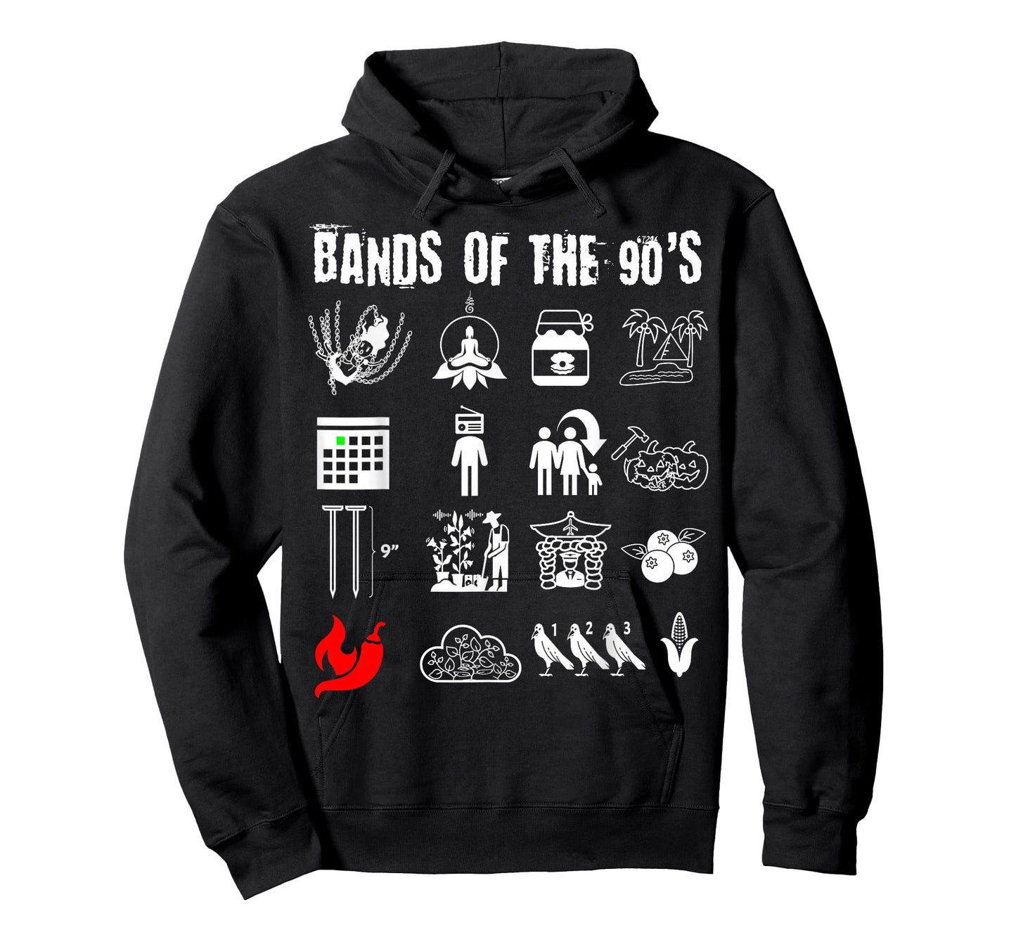 Funny Nerdy Iconic Alternative Rock Bands of The 90s White T-Shirt