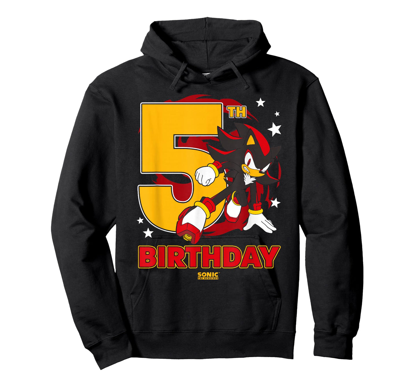 Sonic The Hedgehog 5th Birthday Epic Shadow Big Chest Logo T-Shirt