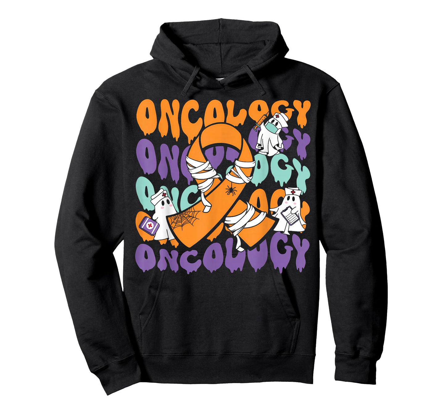 Oncology Nurse Halloween Ribbon Heme Onc RN Cancer Awareness T-Shirt