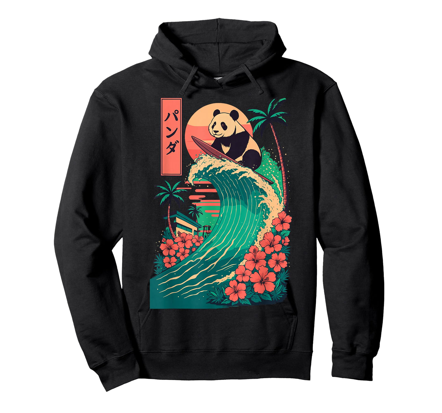 Panda Surfing Japanese T-Shirt