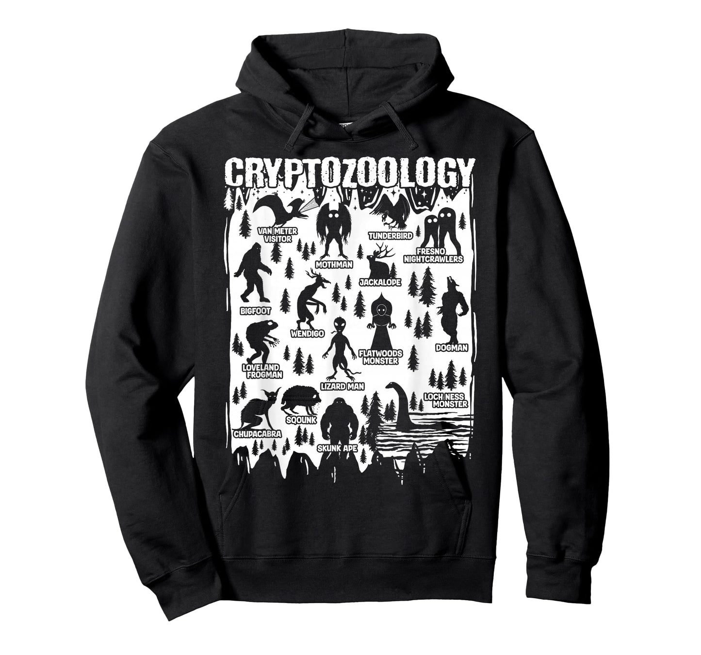 Cryptozoology Cryptid Bigfoot Mothman Dogman Other Monsters T-Shirt