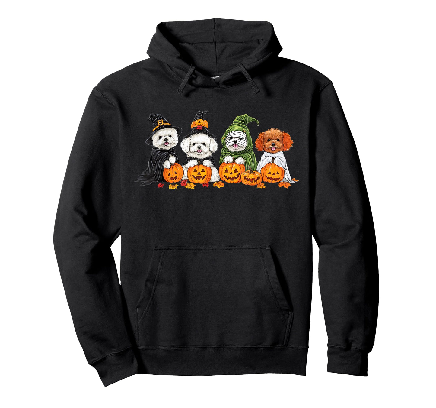 Cute Fall Bichon Frise Dog Owner Halloween T-Shirt