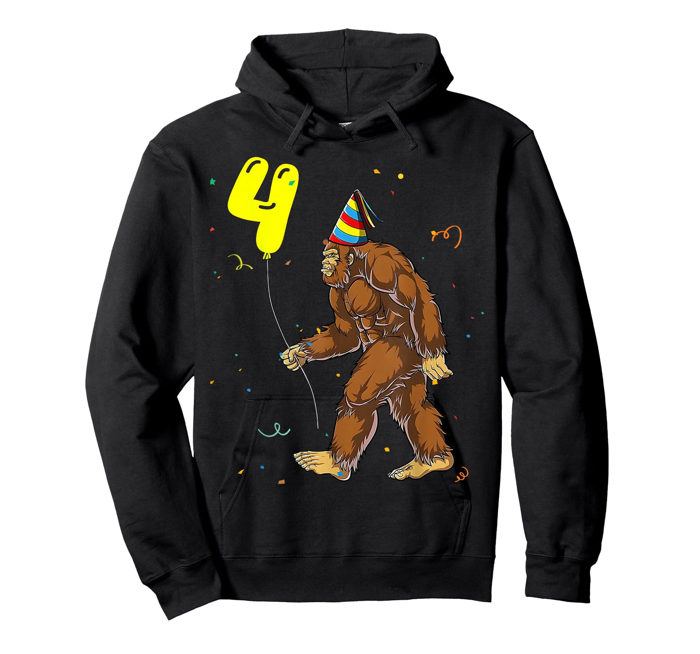 Funny Bigfoot 4th Birthday Party Sasquatch Boy Girl Kids T-Shirt